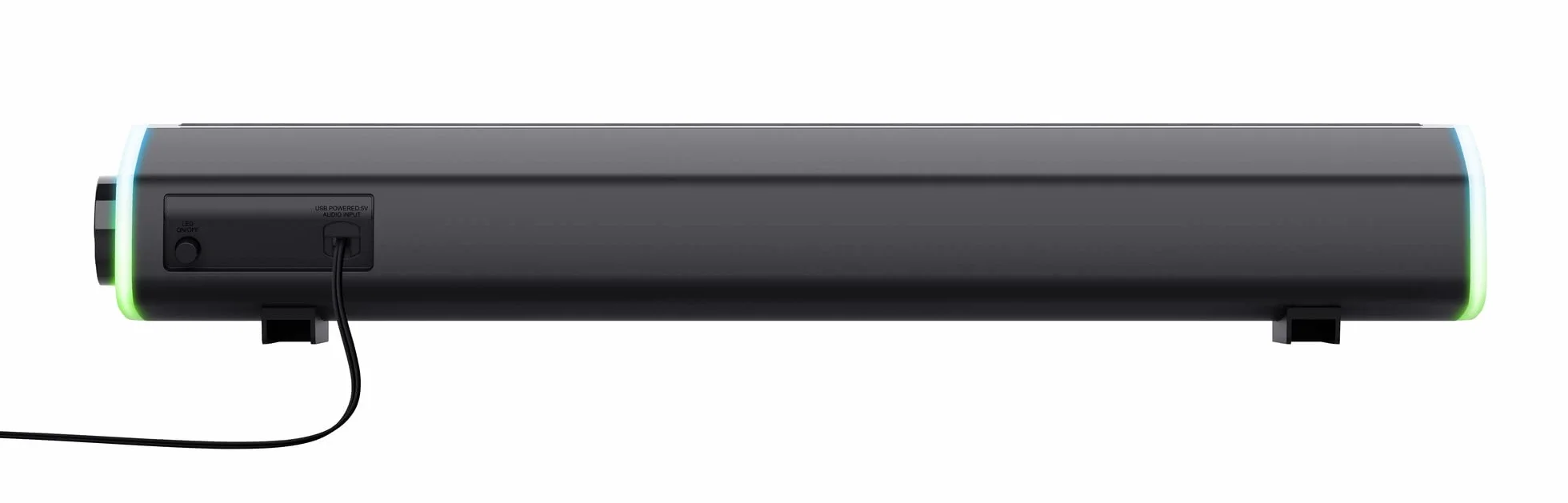 Trust Gaming GXT 620 Axon 12W RGB Podświetlana listwa dźwiękowa, zasilanie USB, 3,5 mm AUX, głośnik PC do laptopa, smartfona, tabletu, telewizora - czarny