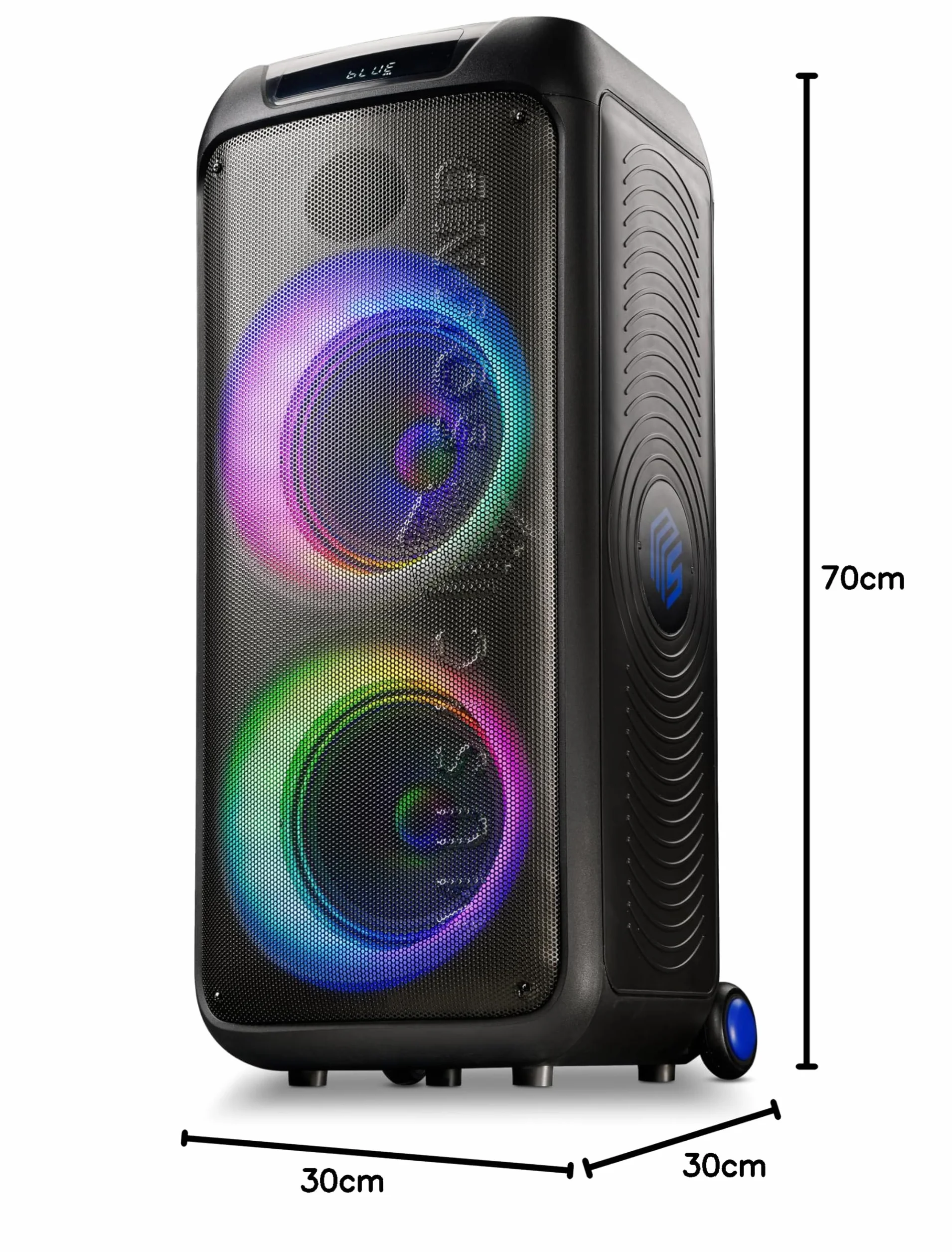 Music Sound Sound Box, przenośny głośnik Bluetooth, 110W, oświetlenie RGB Sync, True Wireless, uchwyt i koła, 3 godziny pracy na baterii, mocny dźwięk na imprezy na świeżym powietrzu