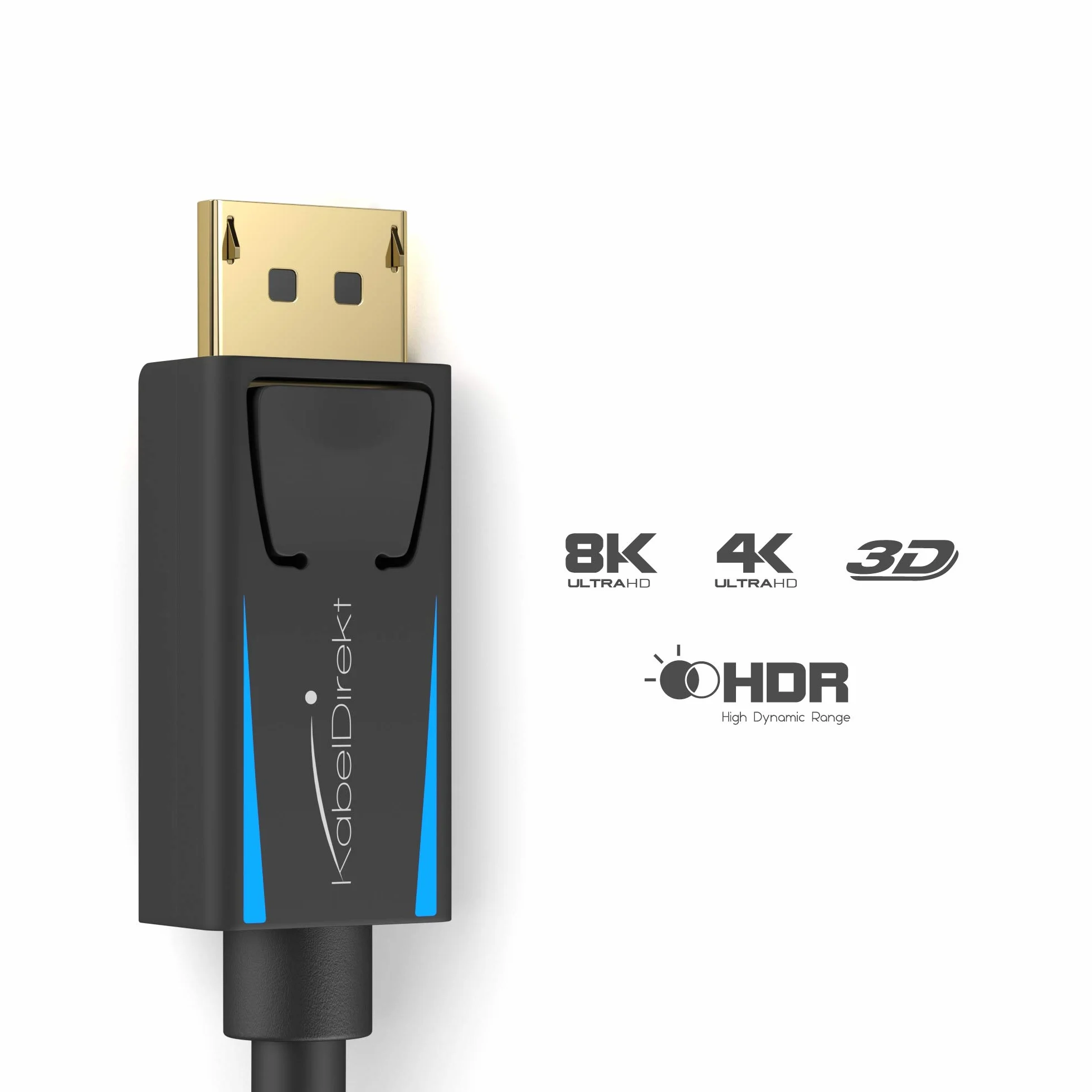KabelDirekt – Kabel DisplayPort 4K & 8K – 10x2m | DisplayPort 1.4, 8K@60Hz na komputerach PC, monitorach