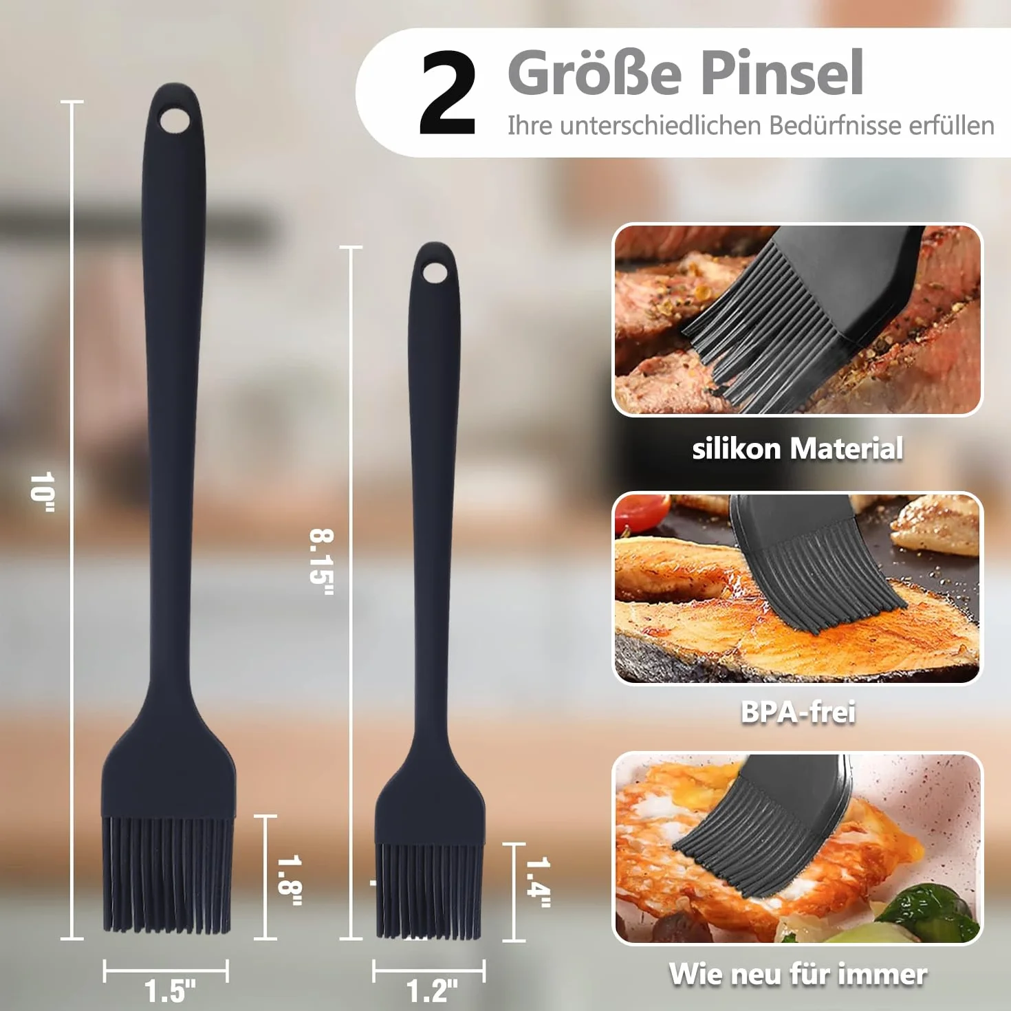 Silikonowe pędzle do pieczenia 21 cm 26 cm odporne na wysokie temperatury