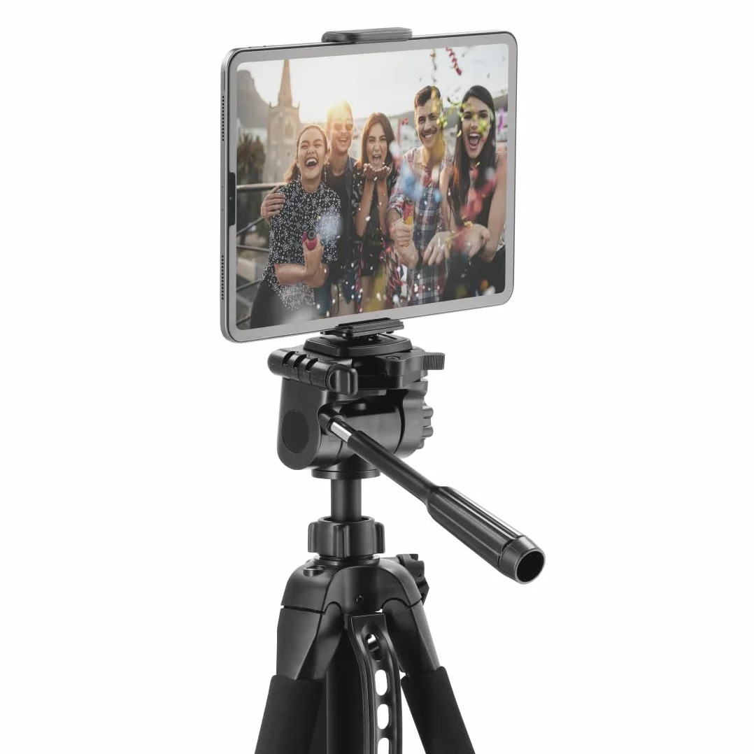 Hama Action 170 Statyw do aparatu 3D o wysokości 62-170 cm, statyw fotograficzny z uchwytem na telefon komórkowy i uchwytem na tablet, statyw z głowicą 3-kierunkową, statyw do lustrzanki z torbą