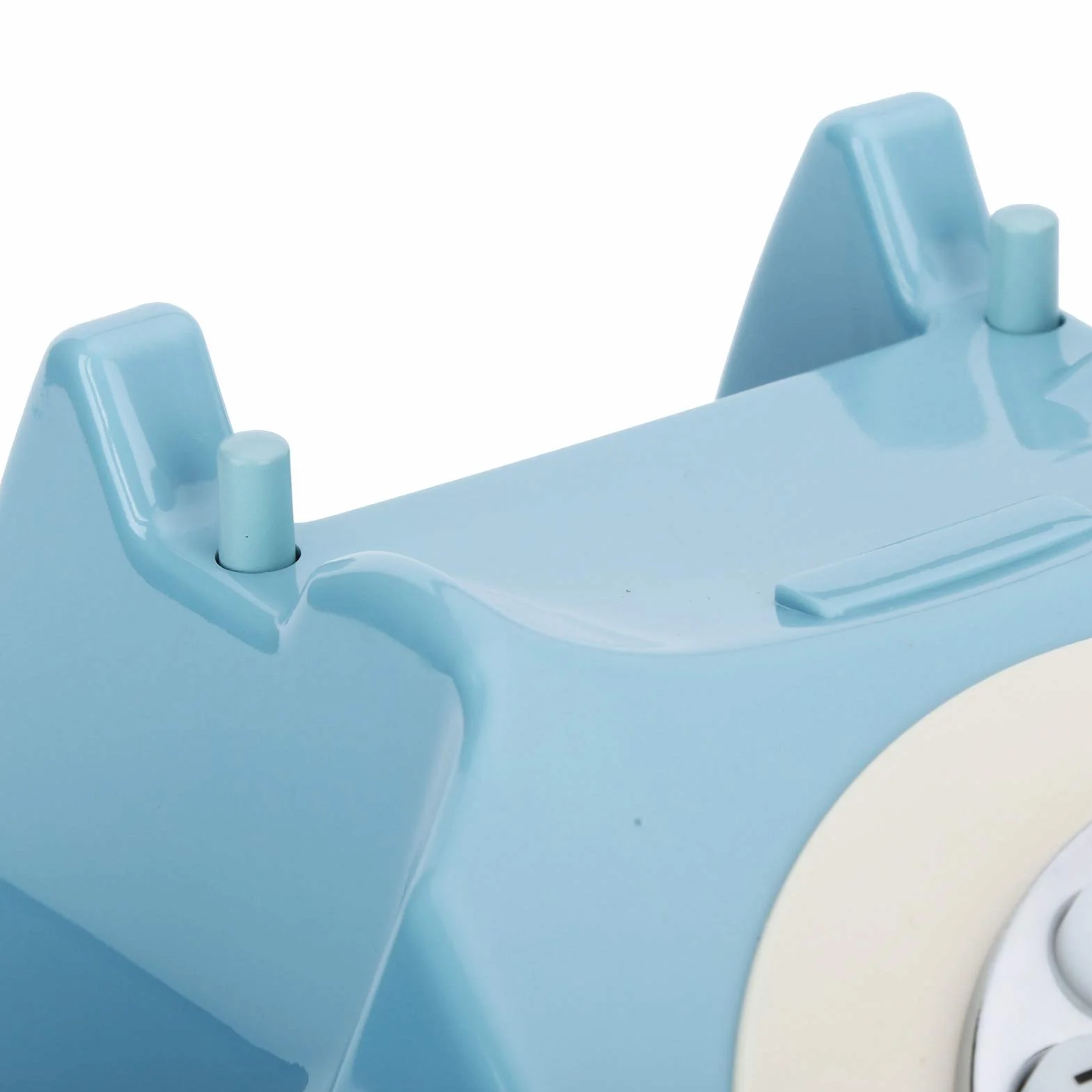 Jednowierszowy przewodowy telefon biurkowy do domu, niebieski telefon biurkowy z kablem, telefon stacjonarny w stylu retro, telefon stacjonarny do domu