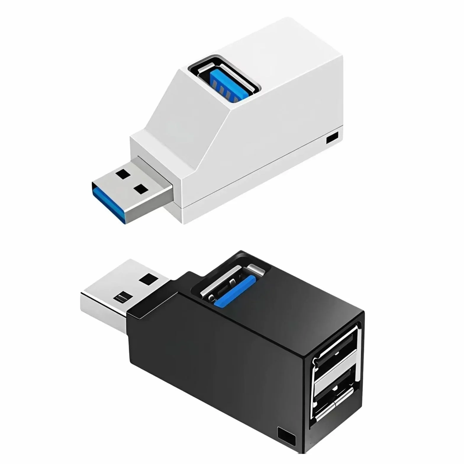 Koncentrator USB 3.0 3-portowy USB-A Dystrybutor, Plug & Play No Driver Required do laptopa, PC Car Mac Pro (biały, 1 szt.)