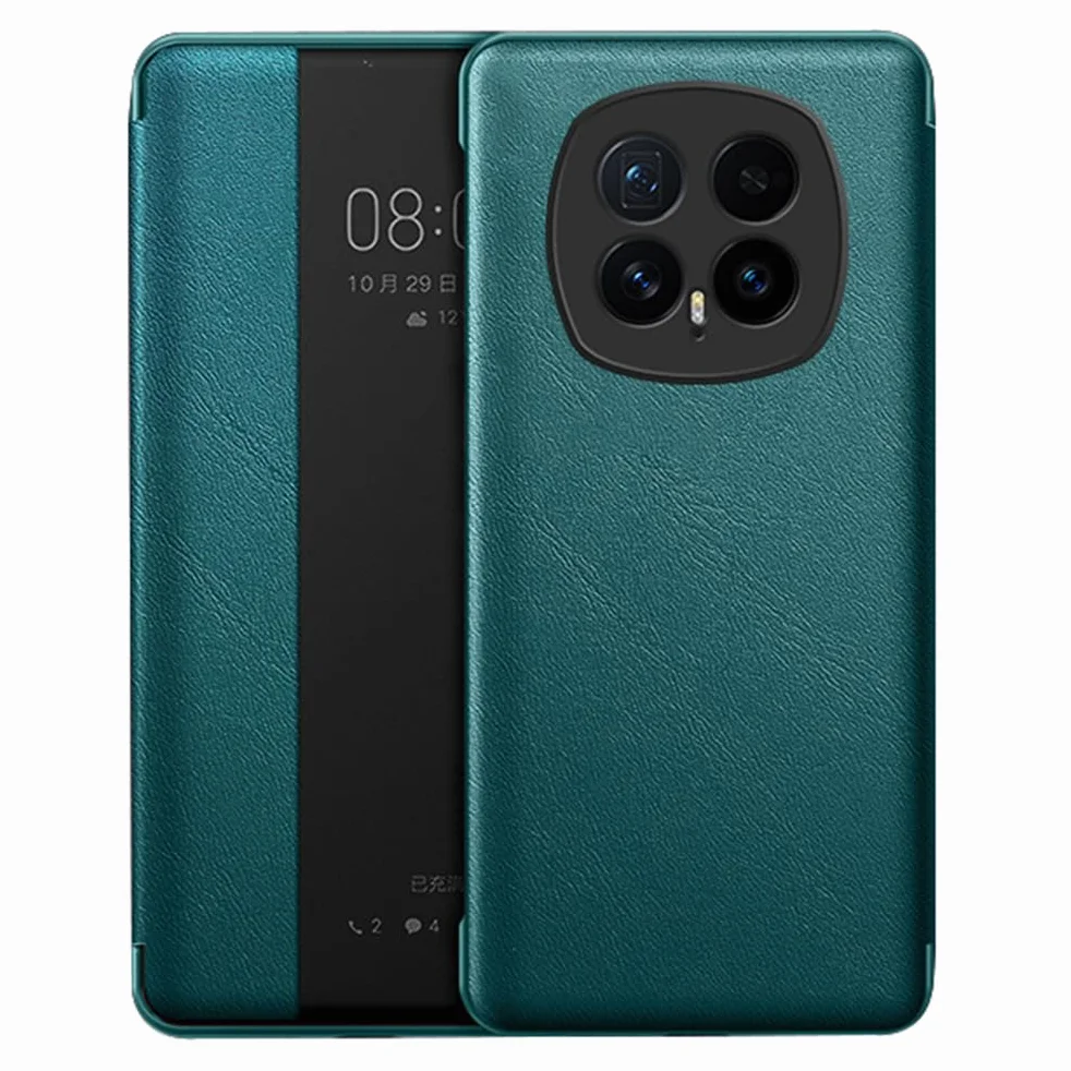 Stylowe etui do Honor Magic 8 Pro/8, pokaż okno i zamknięcie magnetyczne z klapką skórzana pełna pokrywa ochronna, zielona, 8