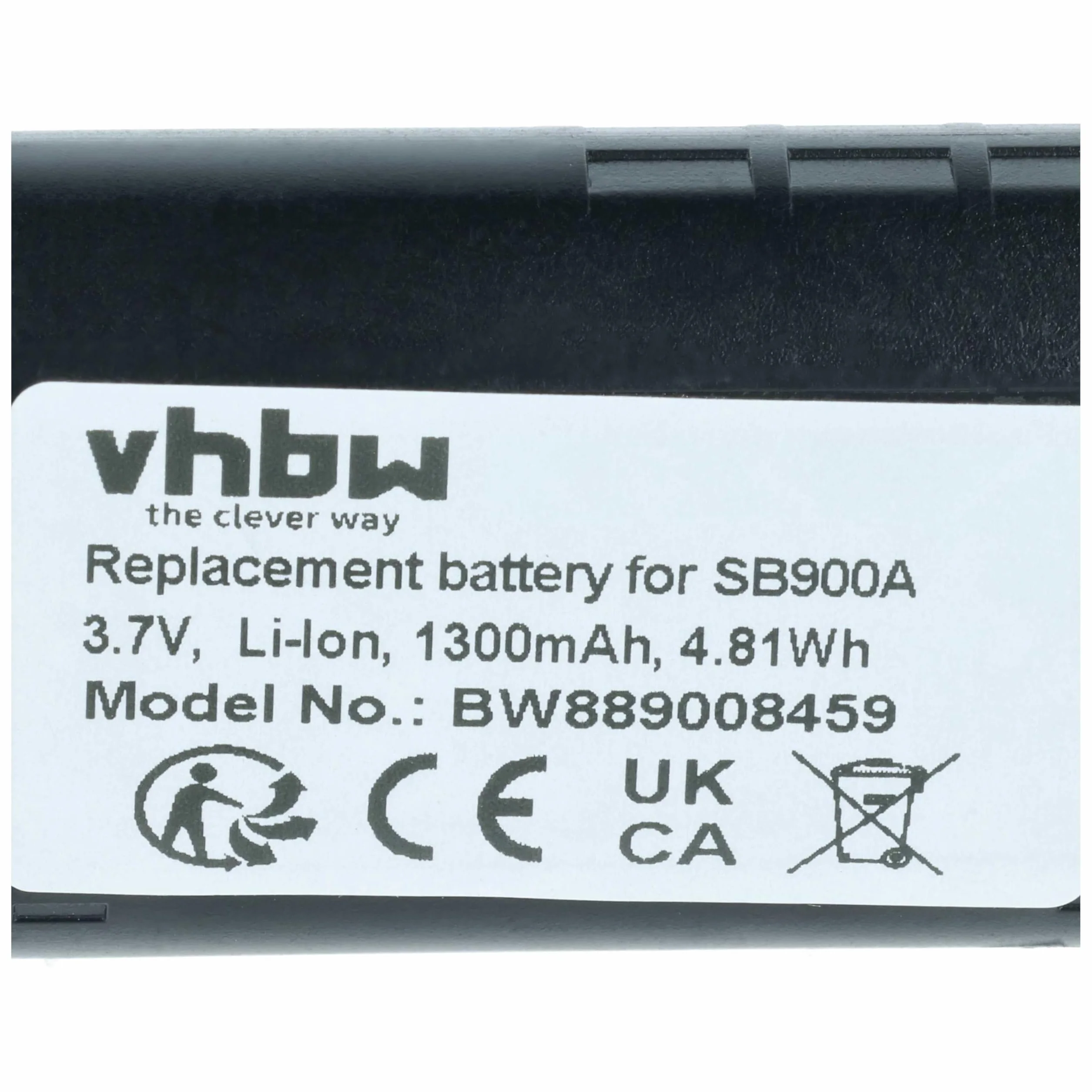 vhbw Wymienna bateria do Shure SB900A, SB900B, 95A42465, SB900 do cyfrowego systemu radiowego, nadajnika (1300mAh, 3,7V, Li-ION)