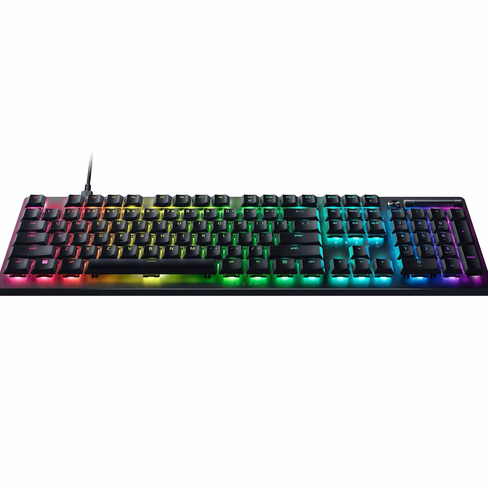 Razer DeathStalker V2 (Red Switch) – niskoprofilowa klawiatura optyczna do gier (liniowe przełączniki optyczne, HyperSpeed Wireless, USB-C, laserowo wycinane nasadki klawiszy), układ QWERTY US, czarna