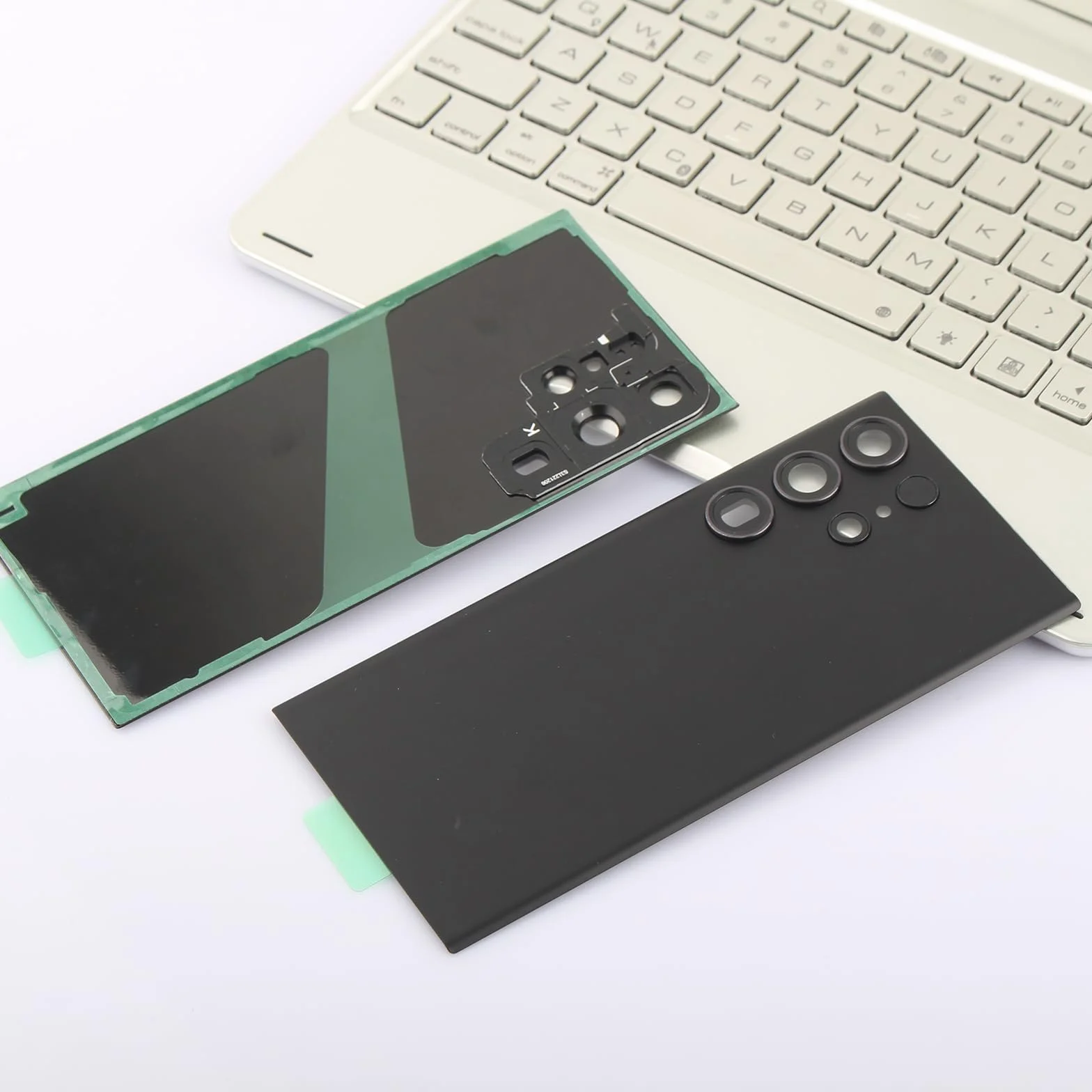 6,8" czarna pokrywa akumulatora do Samsung Galaxy S23 Ultra 5G SM-S918B SM-S918U tylna szklana tylna osłona tylna szkło zamiennik zestaw naprawczy z obiektywem aparatu + narzędzia