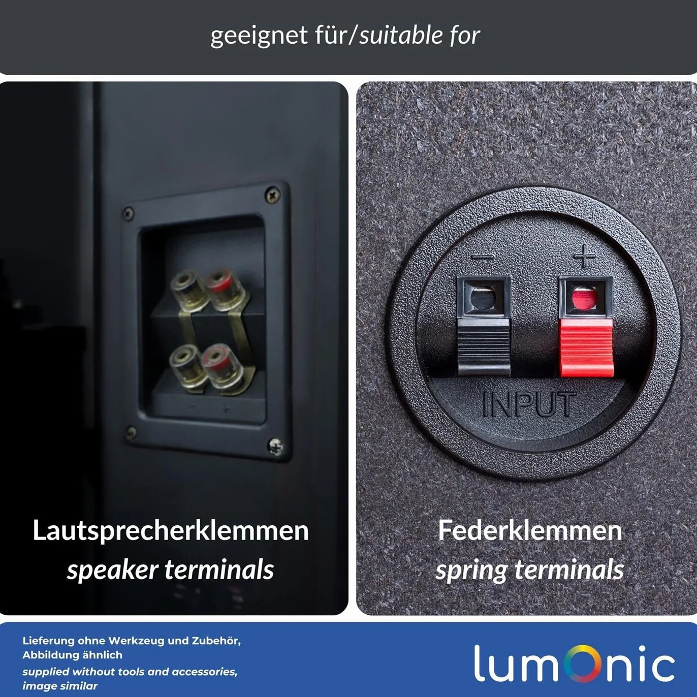 Lumonic Kabel glosnikowy | 50m Biala | 2x 0,5mm² CCA | Niebieskie oznaczenie Kabel glosnikowy HiFi | Podwójna linia audio