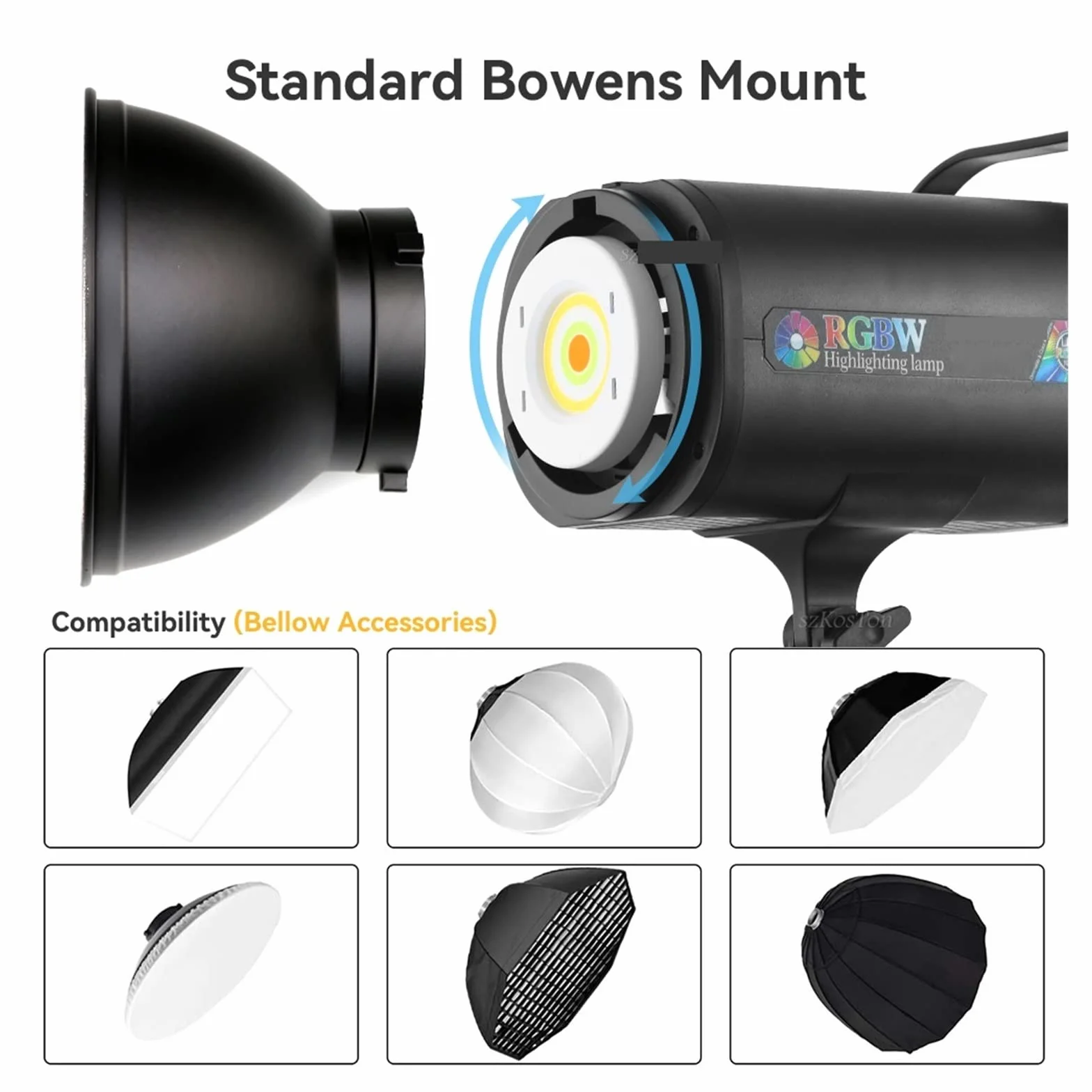 RGB COB światło led do kamery oświetlenie studyjne 1700 K-12000 K profesjonalne studio lampa błyskowa stroboskopowa mocowanie lampy do kamery wideo zdjęcie(Type A)