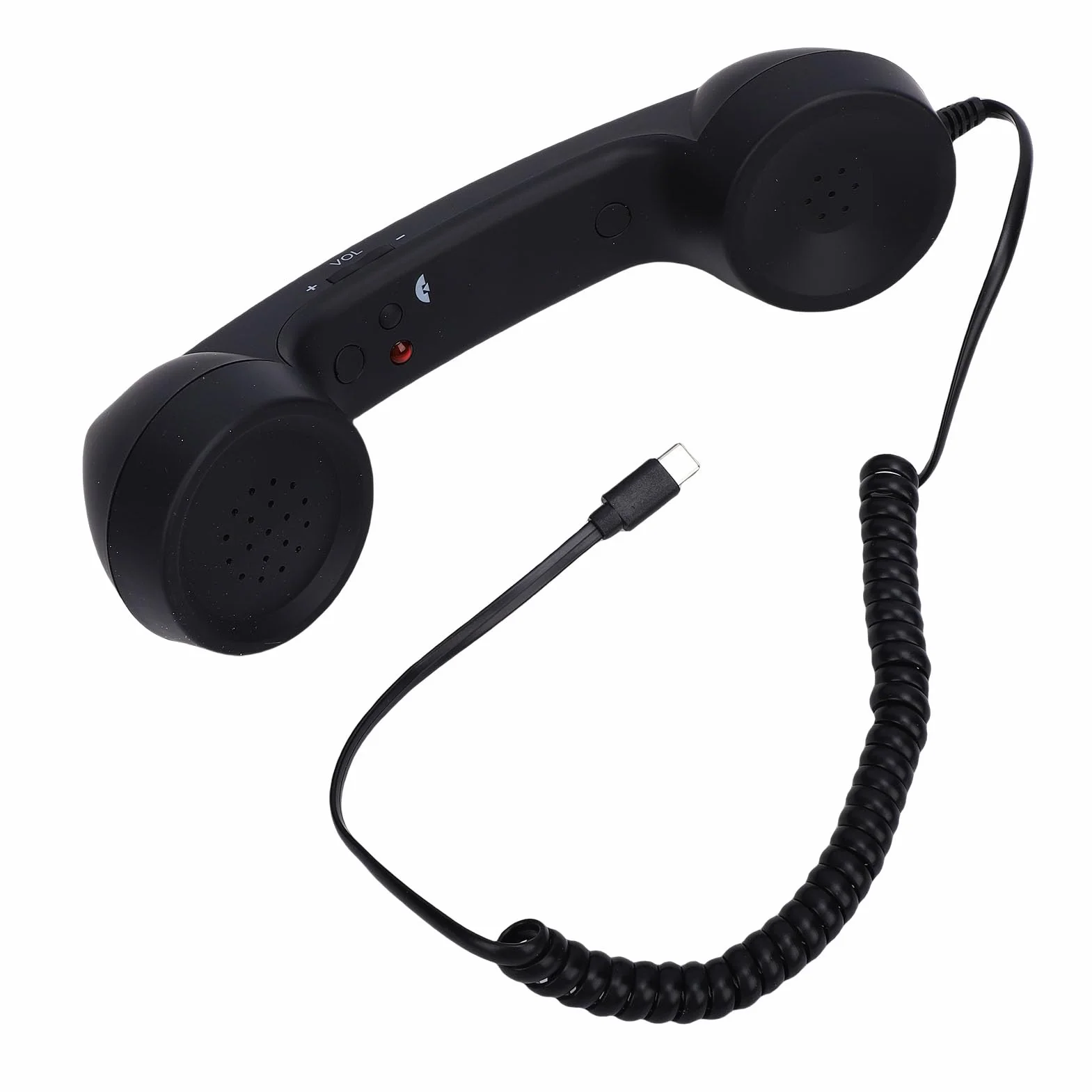 Słuchawka Telefoniczna USB C w Stylu Retro z regulacją Głośności Mikrofonu, Przewodowa Słuchawka Telefoniczna w Stylu Vintage, Oldschoolowe Akcesorium do Telefonów Komórkowych (BLACK)