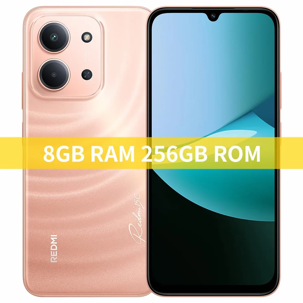 XIAOMI Smartfon Redmi 15C 4G, 8 GB + 256 GB, jasnopomarańczowy, masywny akumulator 6000 mAh, ekran 6,9 cala, podwójny aparat AI 50 MP, ładowanie Turbo 33 W, z ładowarką, NFC nie jest kompatybilny