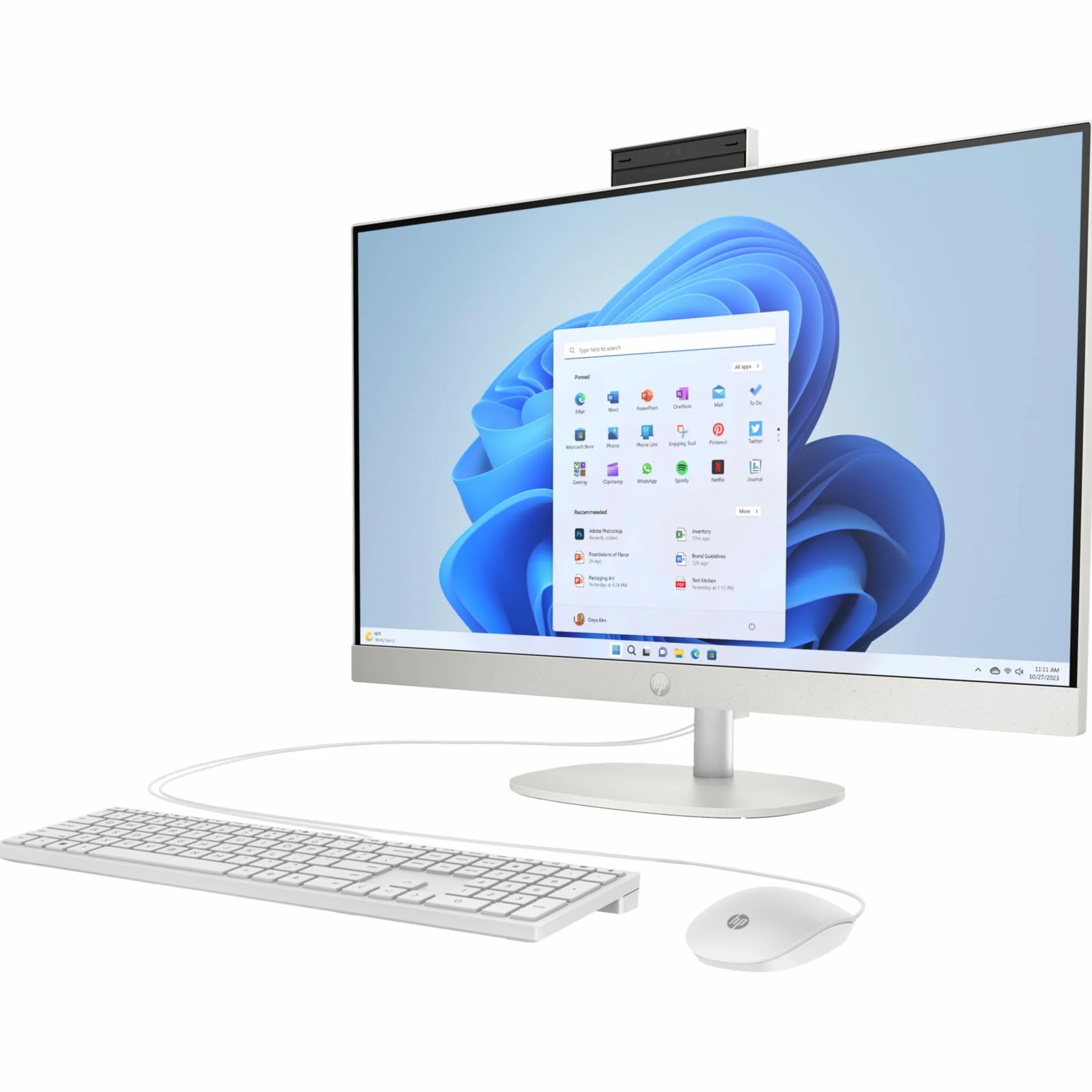 HP Komputer stacjonarny All-in-One | 27" wyświetlacz FHD | AMD Ryzen 3 7320U | 8 GB DDR5 RAM | 512 GB SSD | karta graficzna AMD Radeon | Windows 11 Home | biały