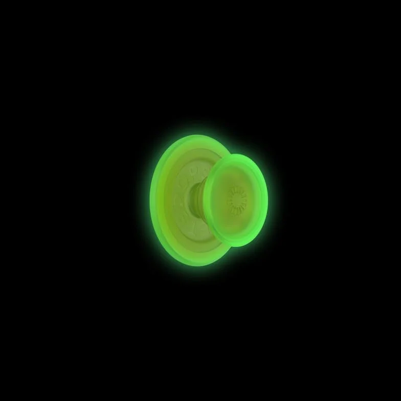 PopSockets Phone Grip for MagSafe, Secure Magnetic Phone Grip & Stand, Hands-Free Kickstand, Wireless Charging Compatible - Chartreuly Translucent Glow in The Dark