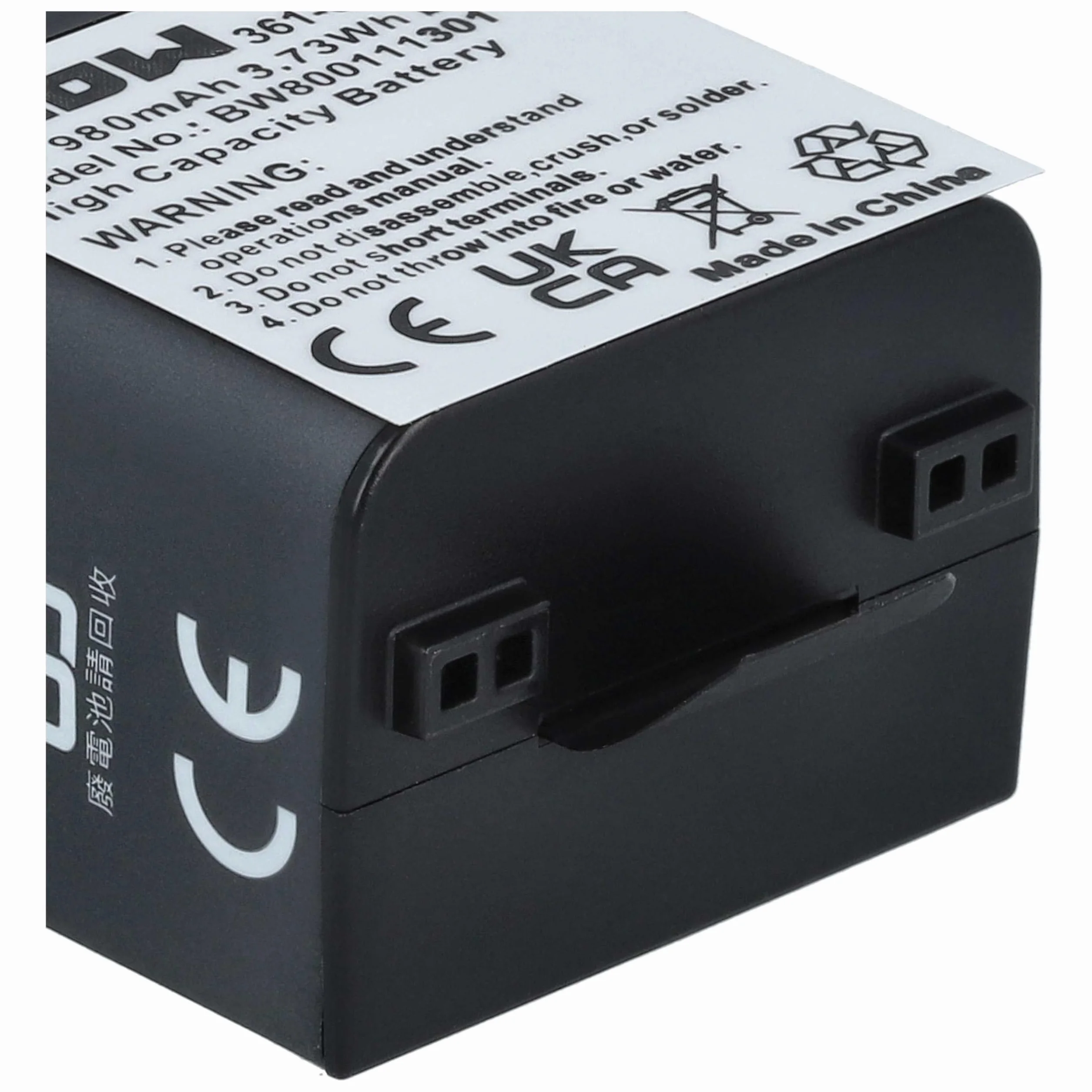 vhbw Akumulator kompatybilny z kamerą Garmin Virb X, X compact, XE video Camcorder (980 mAh, 3,8 V, litowo-polimerowy)