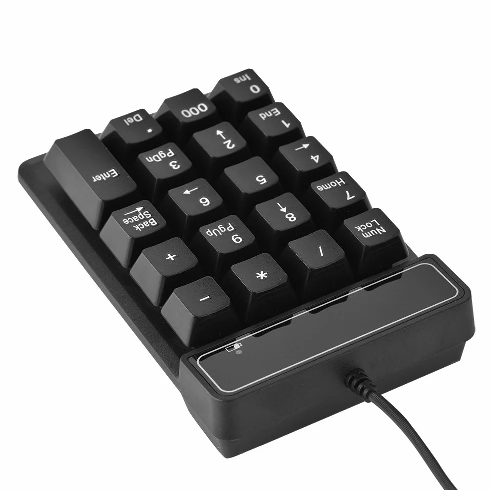 Vbestlife Klawiatura numeryczna USB, 1,5 m, przewodowa, 19 klawiszy, klawiatura numeryczna, podkładka numeryczna, do laptopa z systemem