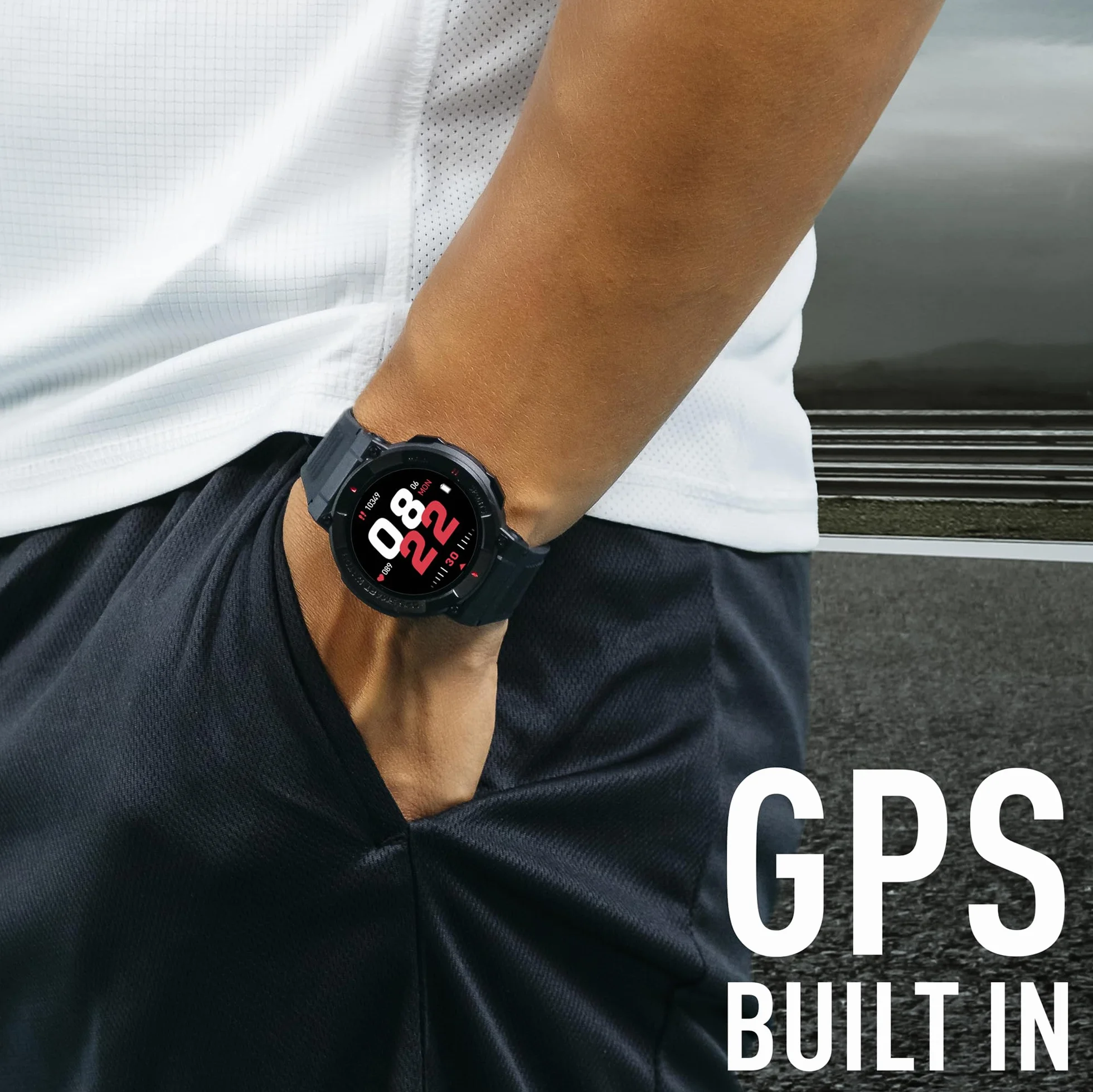 Reflex Active Inteligentny zegarek serii 43 dla mężczyzn i kobiet z wbudowanym GPS, ponad 100 trybów sportowych, licznik kroków, nawiązywanie i odbieranie połączeń, wodoodporność IP68, czarny