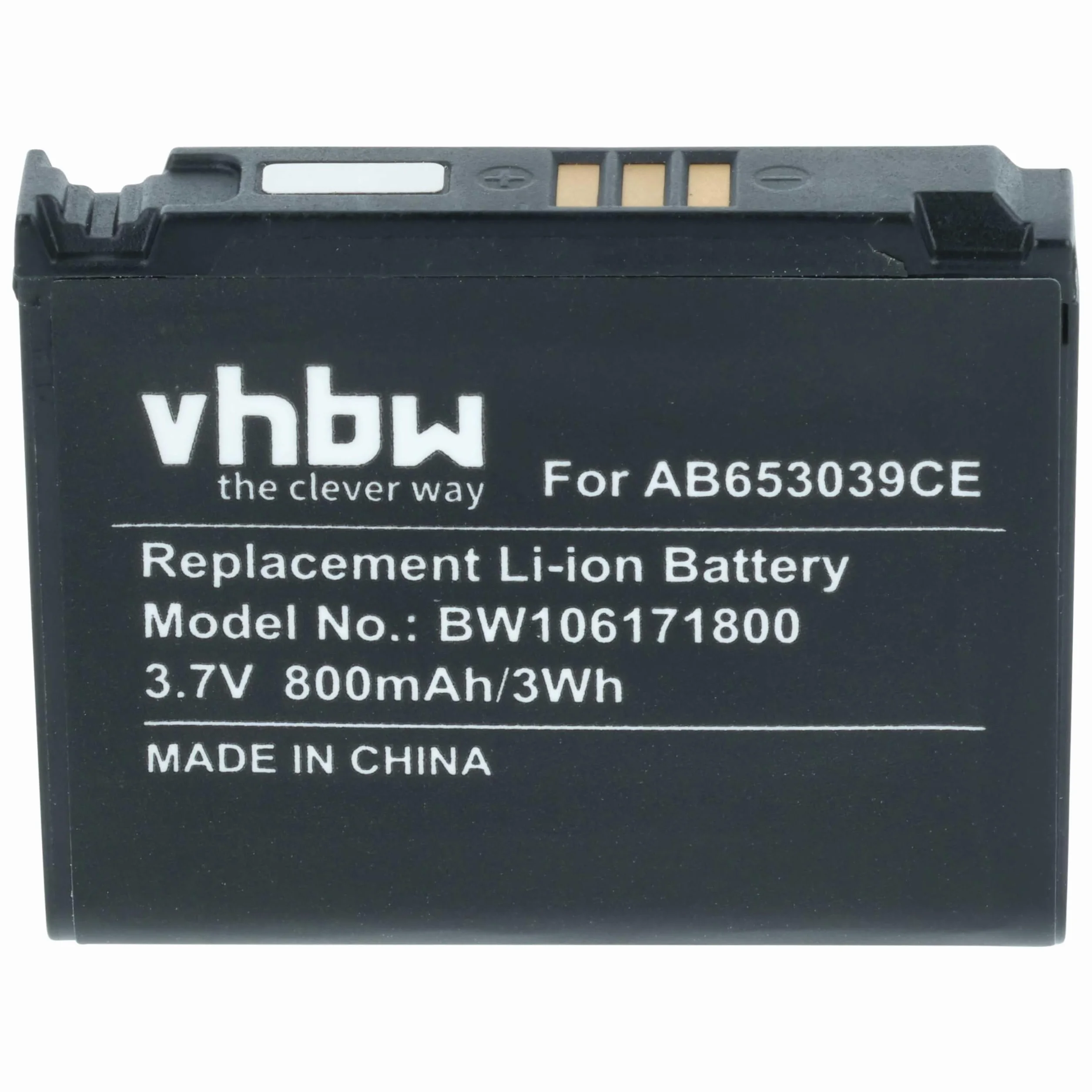 vhbw akumulator litowo-jonowy 800 mAh 3,7 V do telefonów komórkowych, smartfonów Samsung SGH-J208, SGH-L170, SGH-L770, SGH-L810, SGH-L810v, SGH-U800 zastępuje AB653039CE