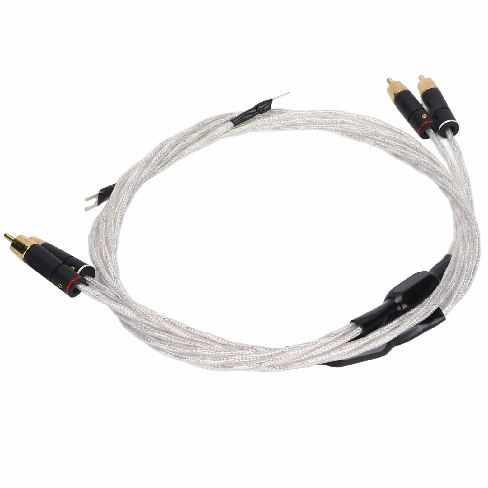 Kabel Xangsane XS-0608 dla Audiofilów, Srebrzenie z Czystej Miedzi, Poprawa Jakości Dźwięku, Męski na Męski do Płyt Winylowych (1M)