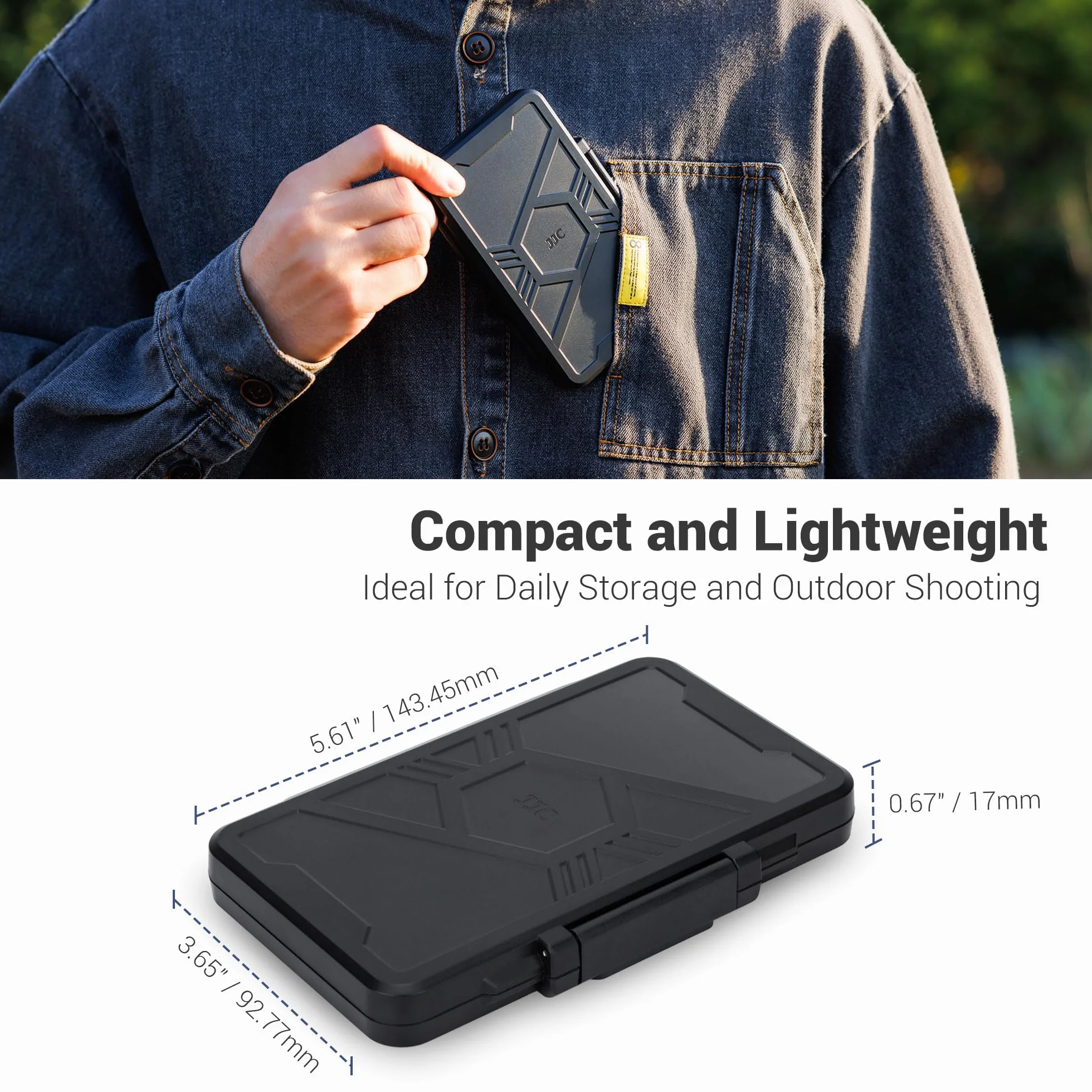 JJC Etui na karty pamięci z 60 przegródkami na 40 Micro SD SDXC SDHC 20 SD SDXC SDHC, Anti-Shock Micro SD TF etui na karty SD Organizer do przechowywania kart SD