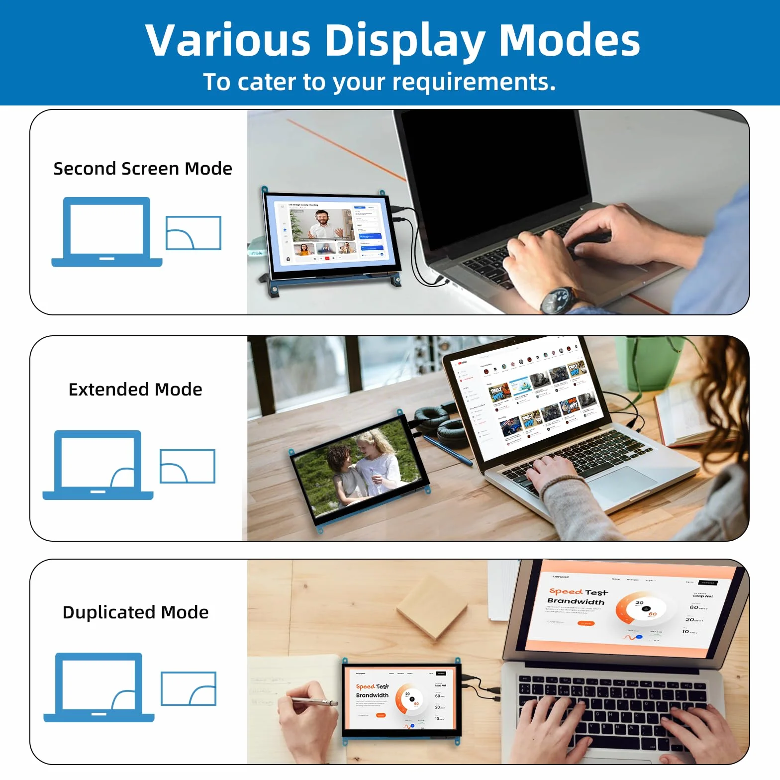 Ekran dotykowy LCD 1024 x 600 IPS z uchwytem, przenośny monitor HDMI do Raspberry Pi 5/4B/3B+/3B/B+/Zero/400, BB czarny, Windows 10 8 7, bezpłatny kontroler