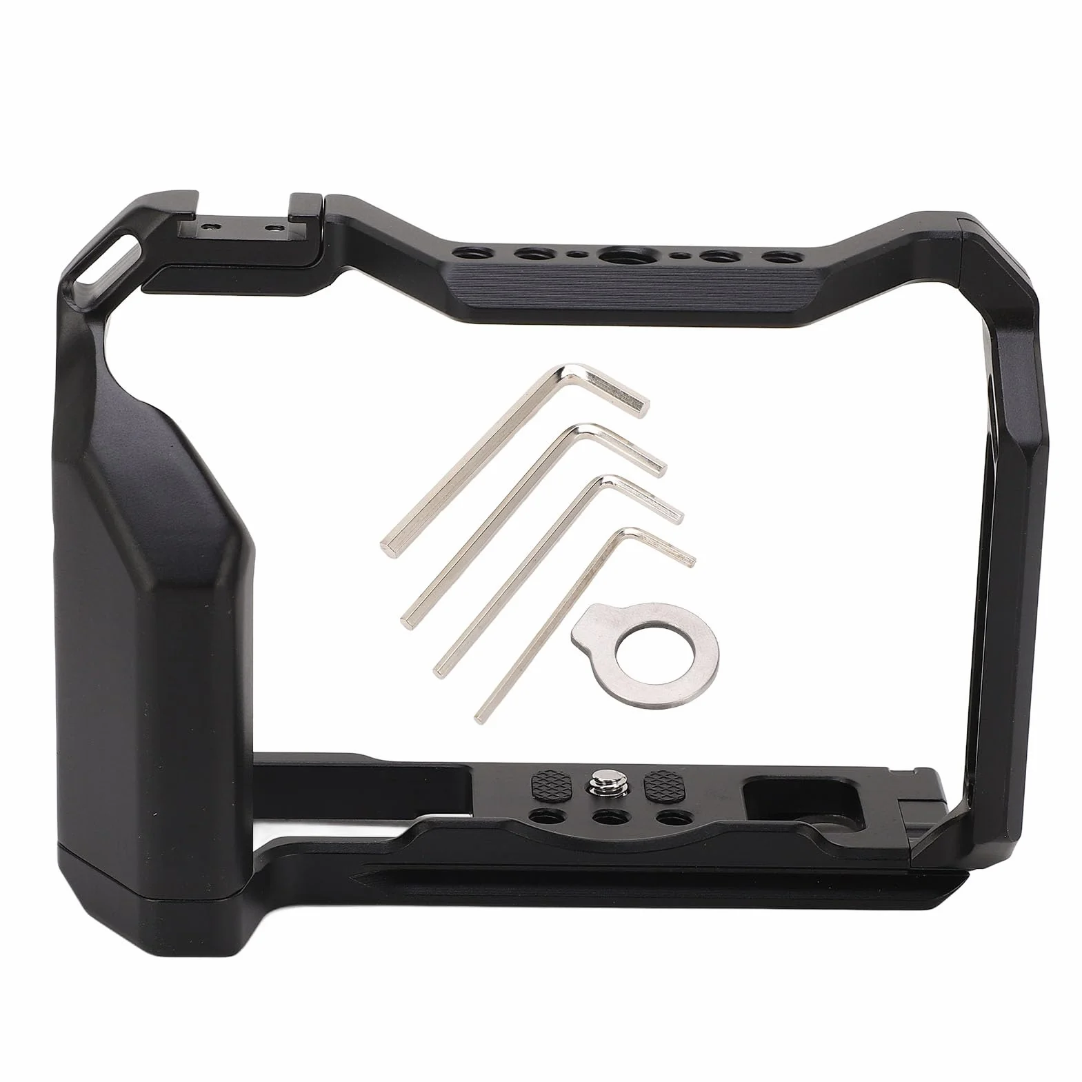 Stabilizator klatki wideo kamery Szybki montaż Stop aluminium Lekki Trwały z gwintowanymi otworami 1/4 3/8 Zimne buty do akcesoriów do aparatu XT5