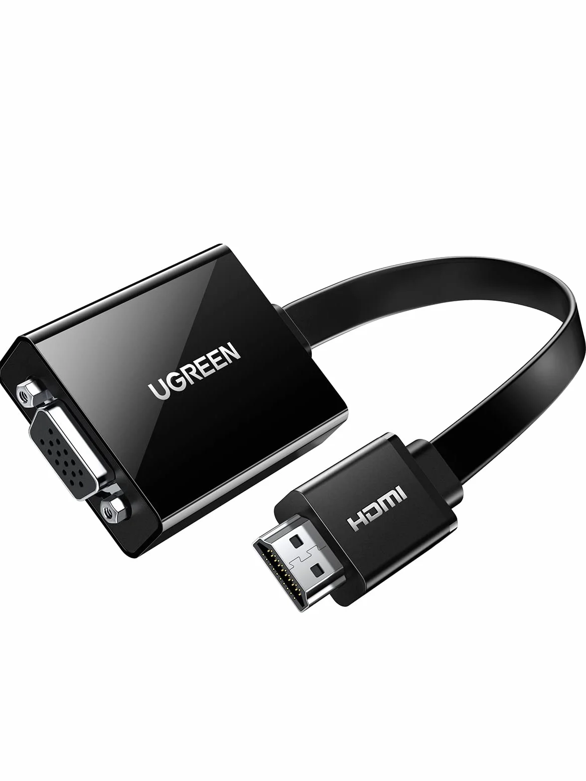 UGREEN Adapter HDMI na VGA, 1080P, HDTV, aktywna transmisja audio, kabel konwerterowy, obsługuje komputer PC, laptop, Chromebook, Raspberry Pi, czarny