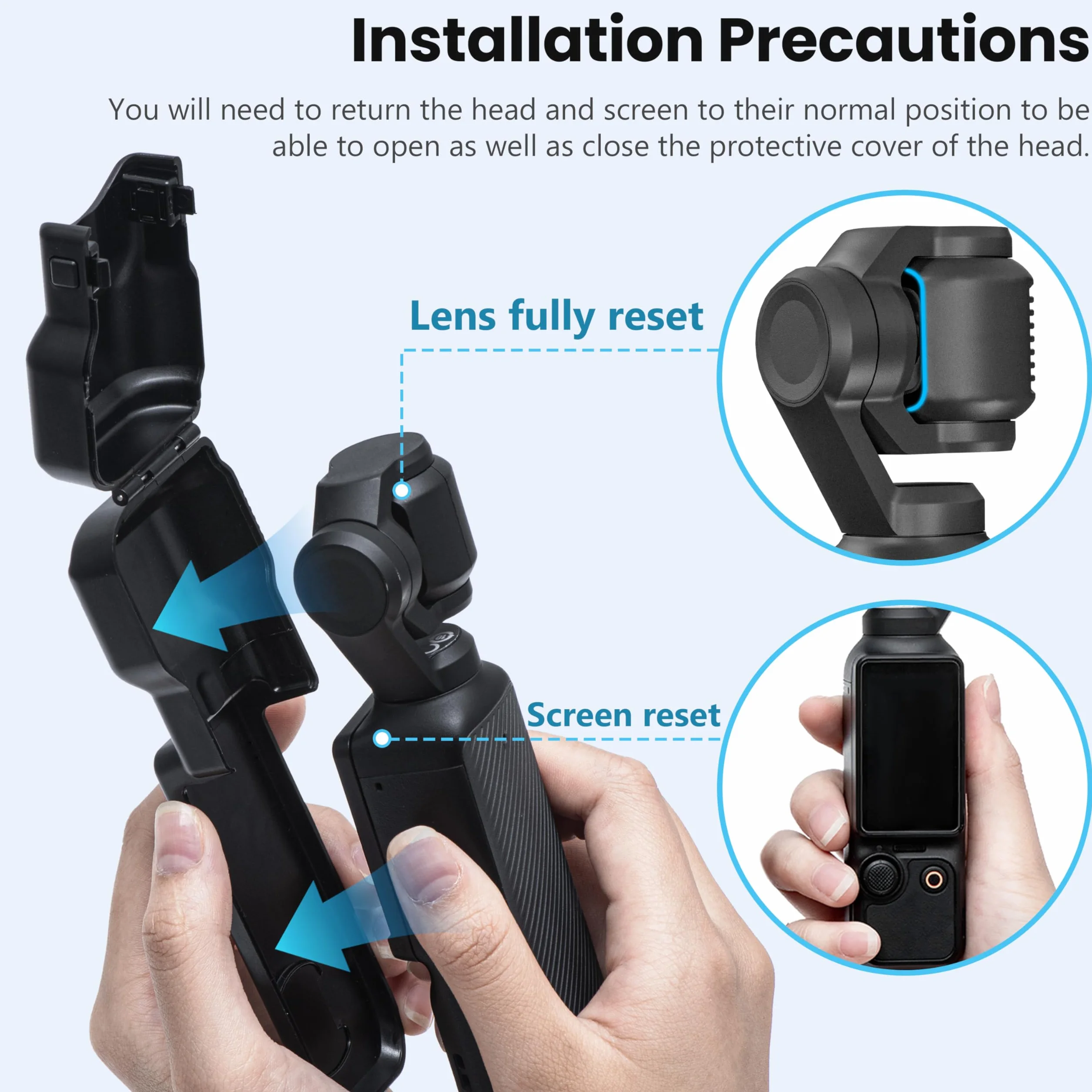 STARTRC Pocket 3 Gimbal pokrowiec ochronny do DJI Osmo Pocket 3 Creator Combo, ochrona przed upadkiem, r?czny ochraniacz ekranu obiektywu aparatu do DJI Pocket 3 akcesoria（NOT for POKECT4）