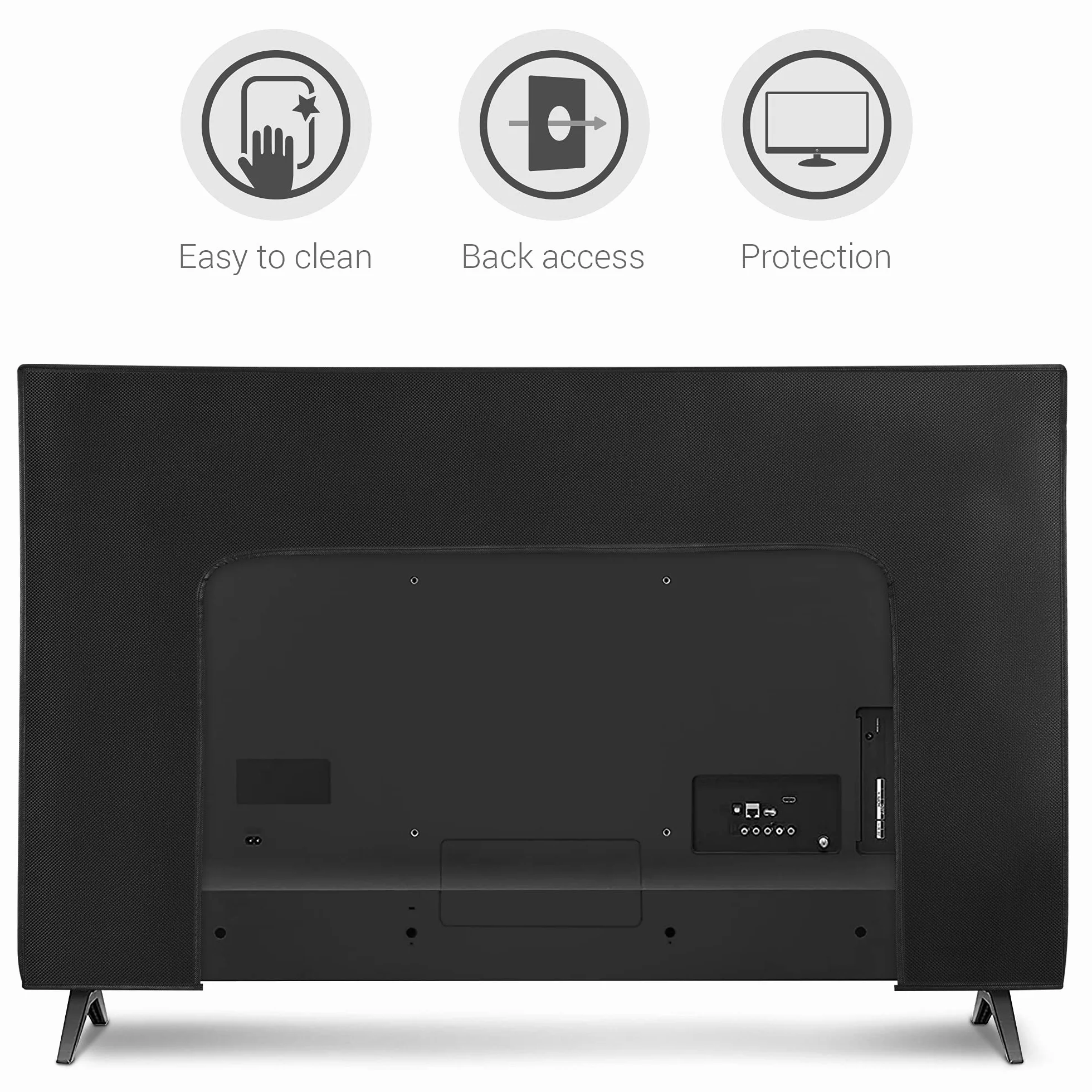 kwmobile Ochrona kompatybilna z telewizorem 49-50" - Pokrowiec ochronny na ekran PC i telewizor w pomieszczeniach - Pokrowiec ochronny chroniący przed kurzem - biały/czarny