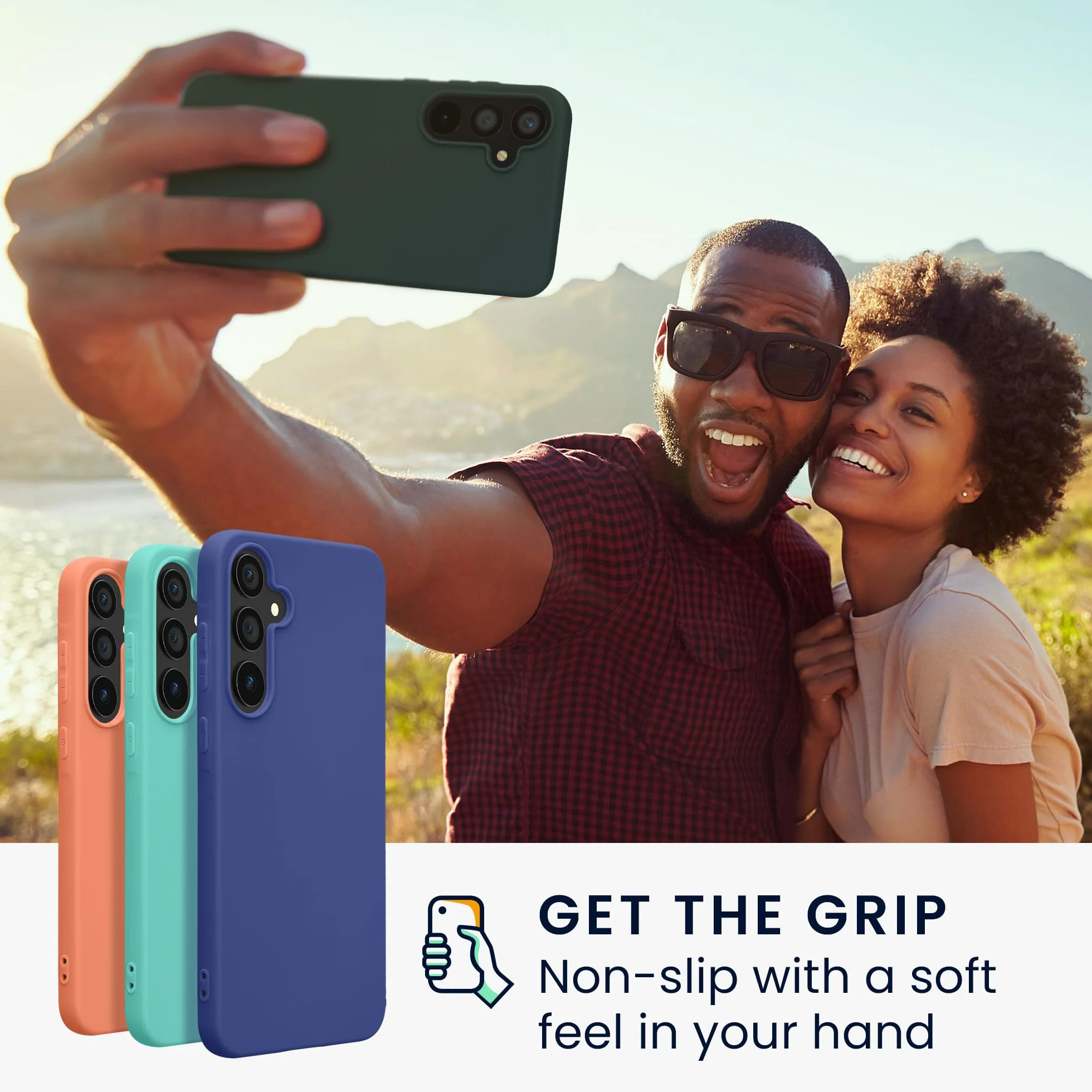 kwmobile Etui do Samsung Galaxy A55 5G Etui - Ultra cienki TPU i silikon z podniesionymi krawędziami zapobiegającymi upadkowi - Zielony mech
