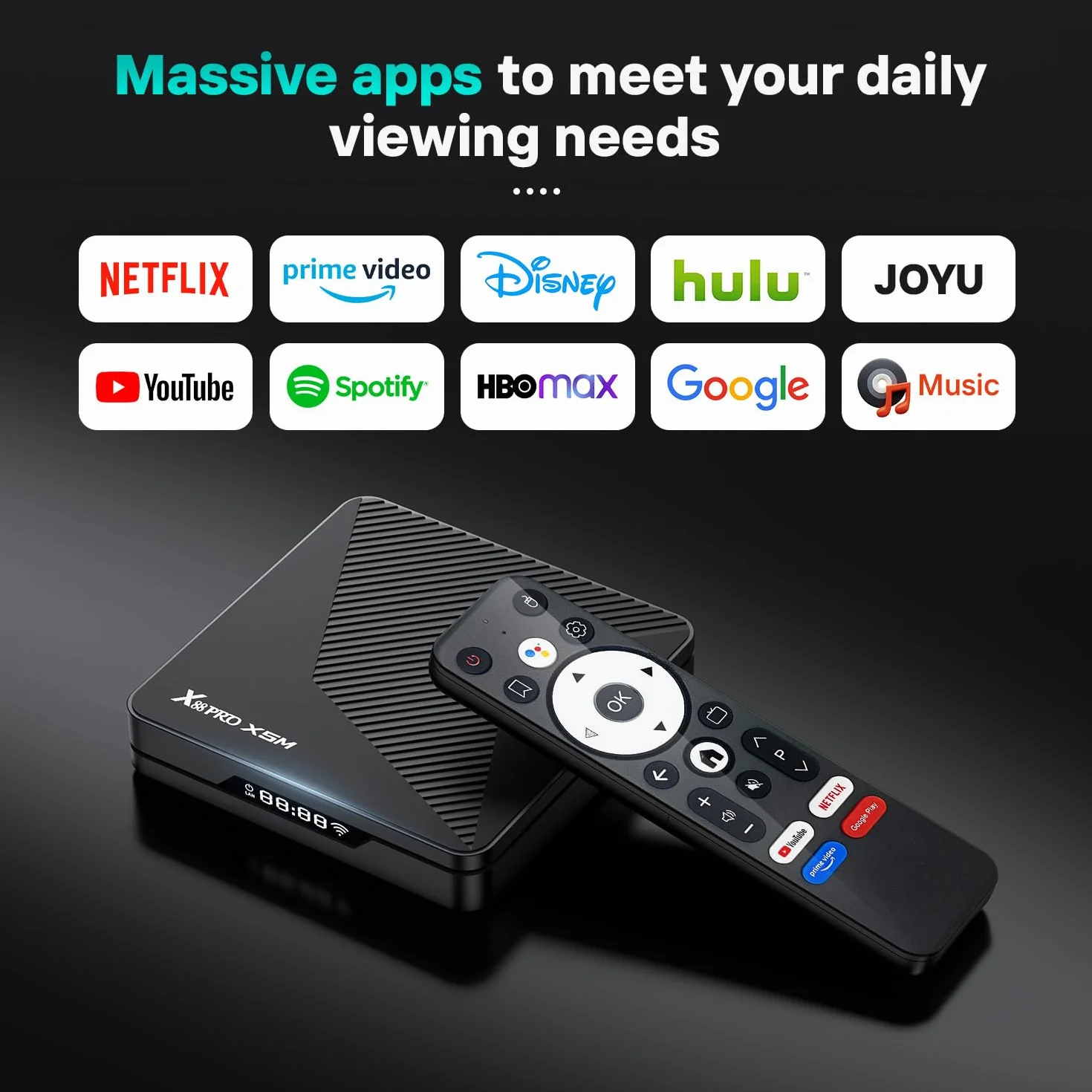 GREVA 8K Android TV Box 14.0, nowość Android Box 4G RAM 64G ROM, chipset S905X5M, obsługa Dolby Vision WiFi6 HDR10 BT5.0 HDMI 2.1 10/100 M Ethernet LAN 3D HD Smart TV Box Black