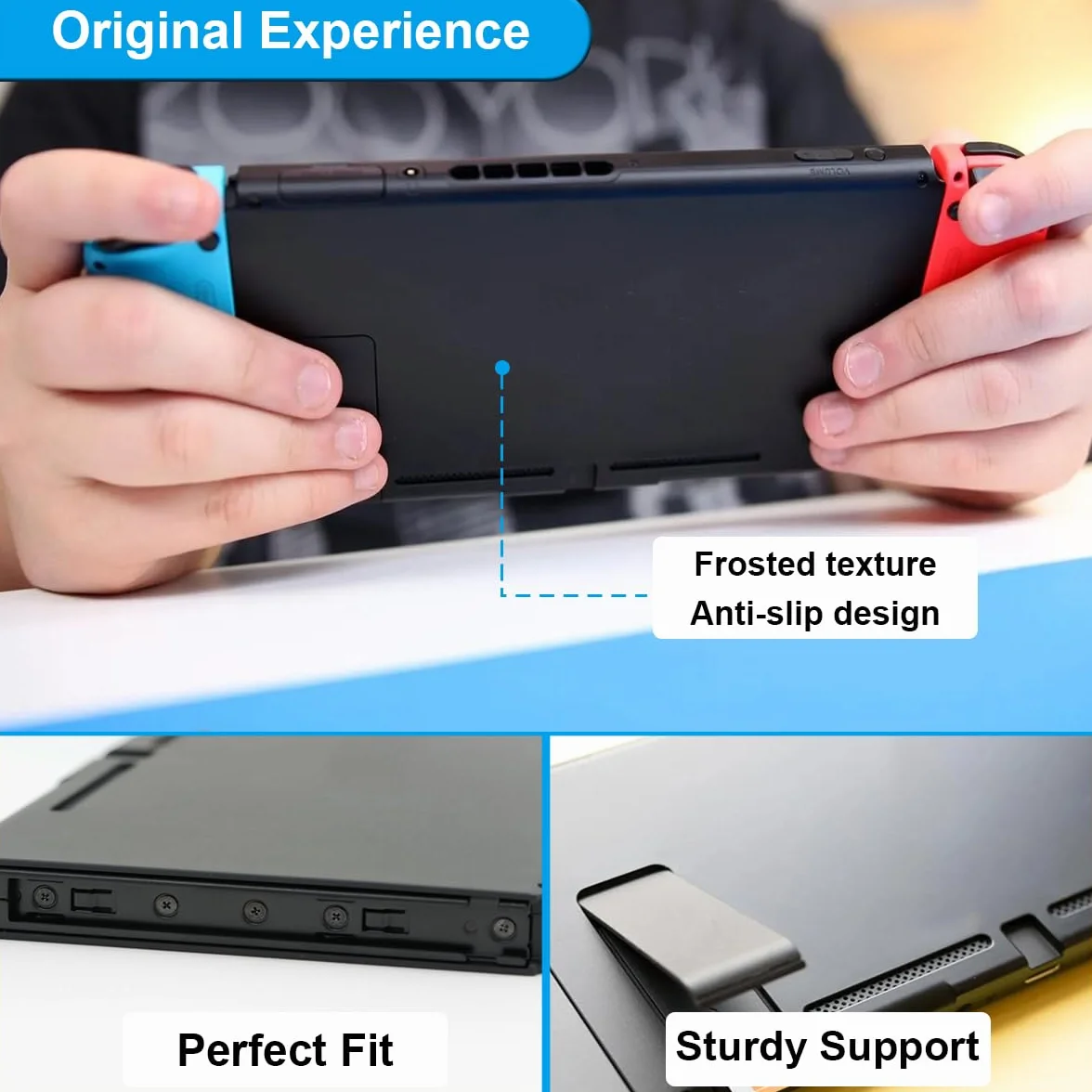 Wymienna tylna pokrywa do konsoli Nintendo Switch, DIY, przednia tylna płyta czołowa, górna dolna obudowa do przełącznika tylna płyta z wymienną podpórką i narzędziami naprawczymi HAC-001