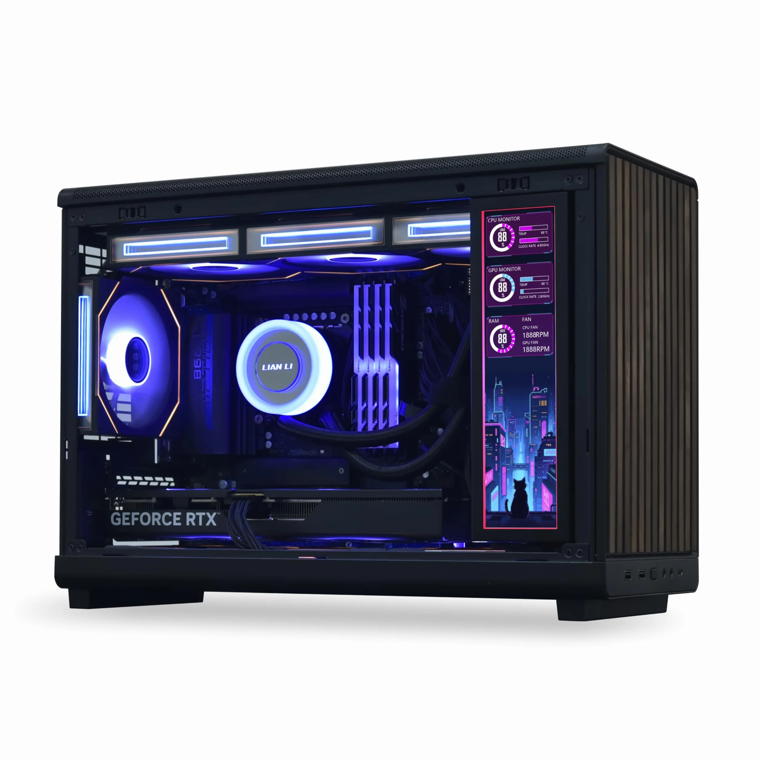Lian Li Uniwersalny wyświetlacz 22.4 cm do czarnych obudów USB ARGB IPS LCD 1920x480