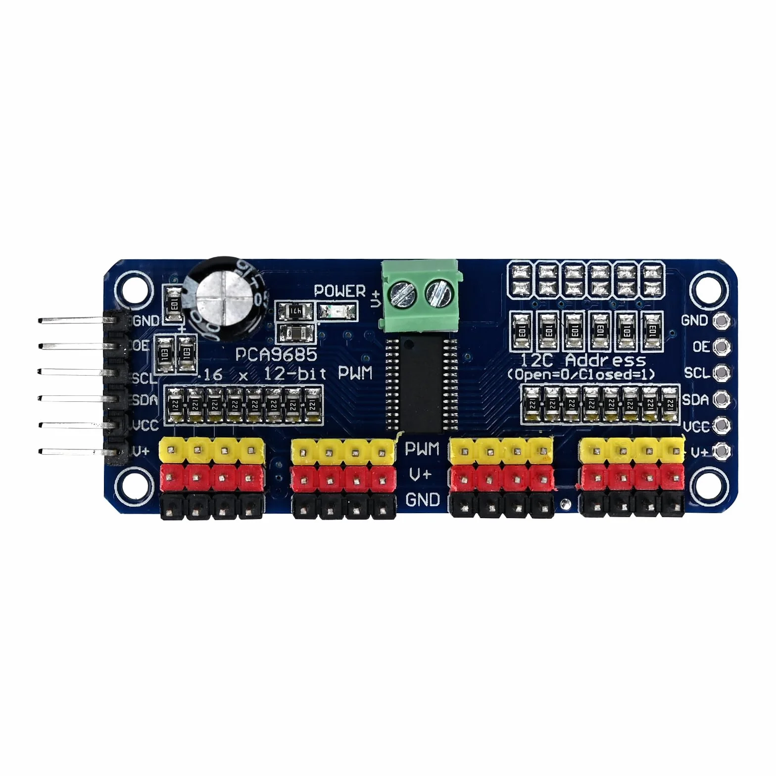 Podazz PCA9685 16-kanałowy 12-bitowy sterownik serwo moduł IIC do robota Arduino