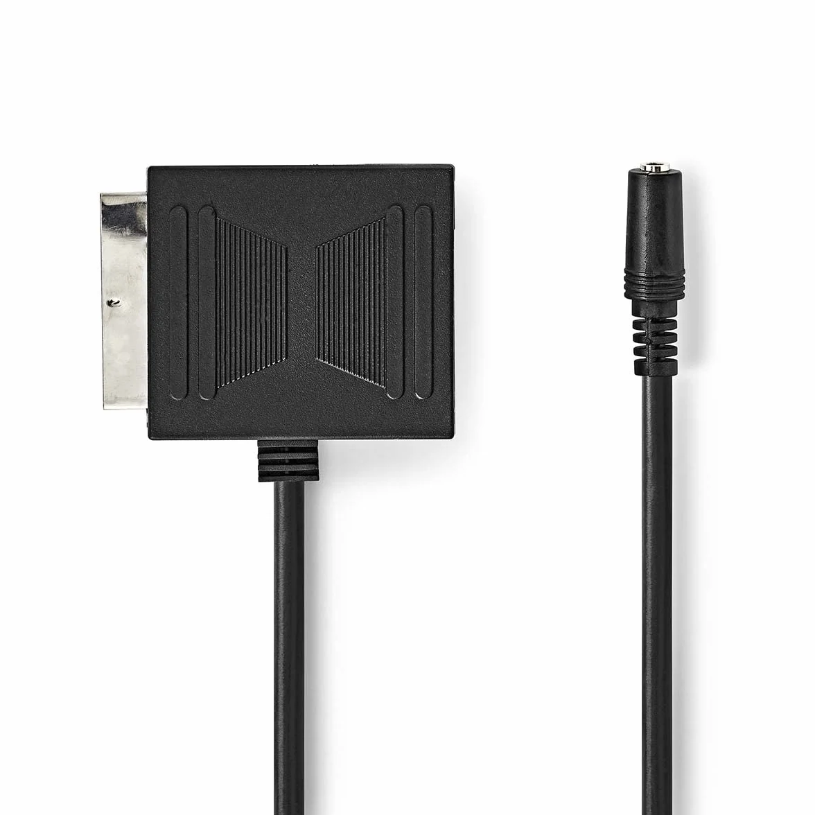 Nedis Kabel SCART - wtyczka SCART - gniazdo SCART/gniazdo 3,5 mm - niklowany - 480p - 0,20 m - okrągły - PCW - czarny - pudełko