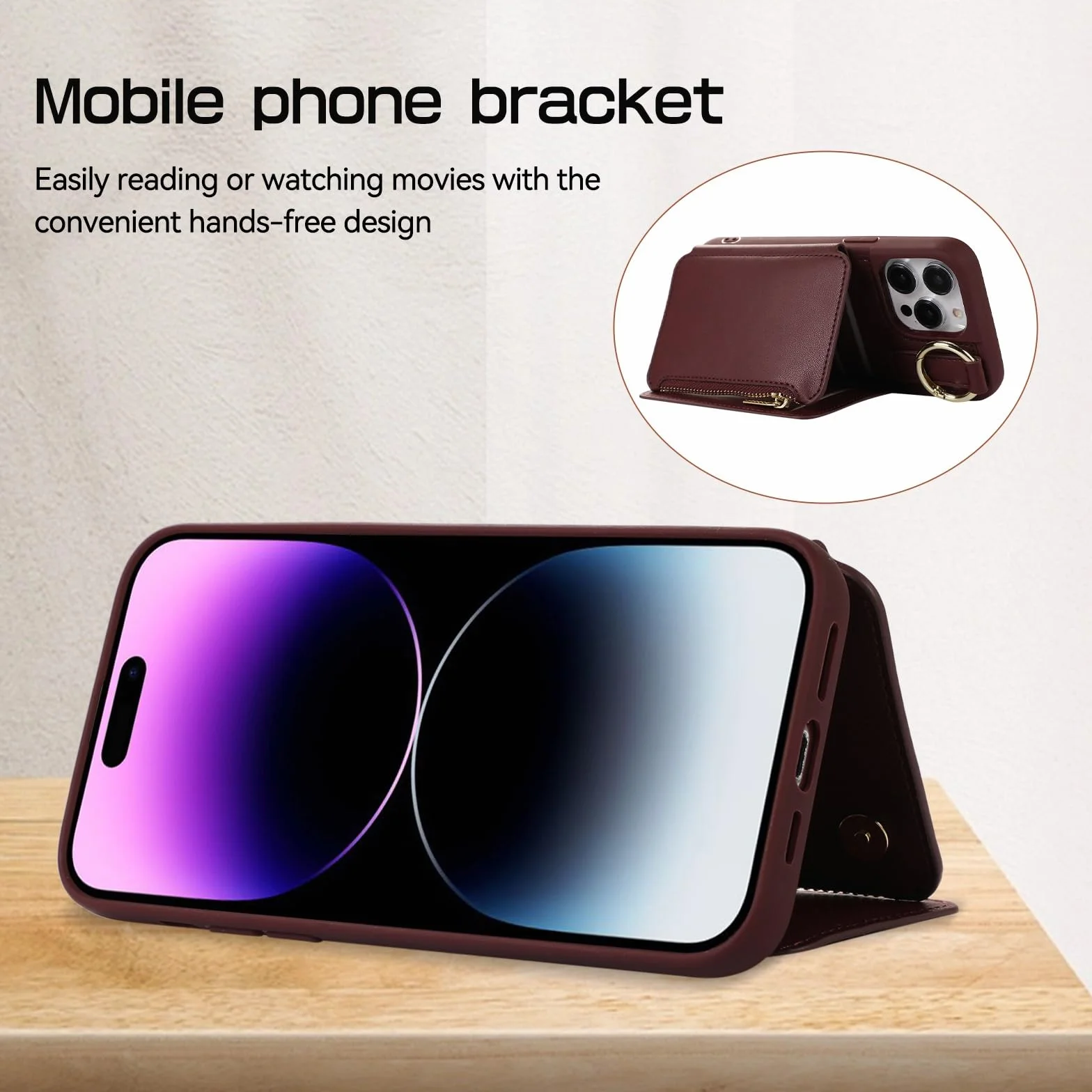 Générique Etui na telefon komórkowy IPhone16/16Pro/16Pro Max, Tarjetero Incorporado Cartera etui na telefon komórkowy z klapką do prueba (niebieski, 16promax)