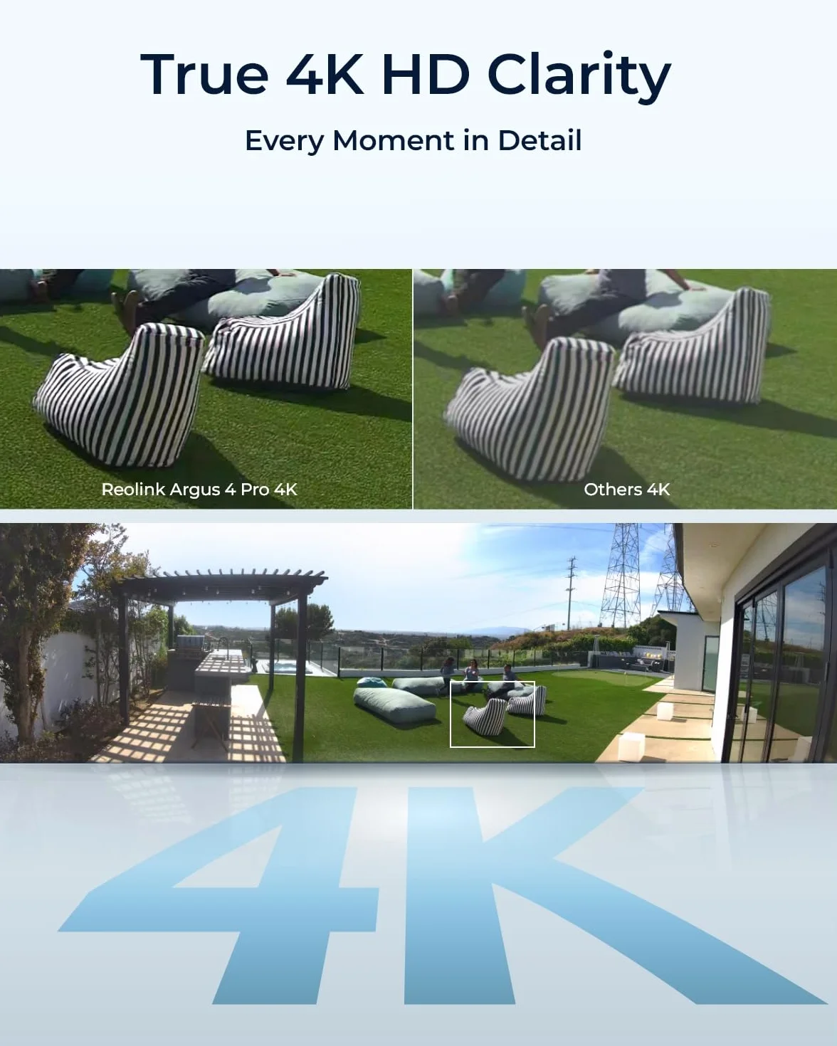 Reolink 4K Wi-Fi Kamera Zewnętrzna z Bateryjnie, Podwójny Obiektyw F1.0, Widok 180°, Bezprzewodowa Kamera do Monitoringu Zewnętrznego, Kolorowy Noktowizor, Argus 4 Pro z Panelem Słonecznym, Czarny
