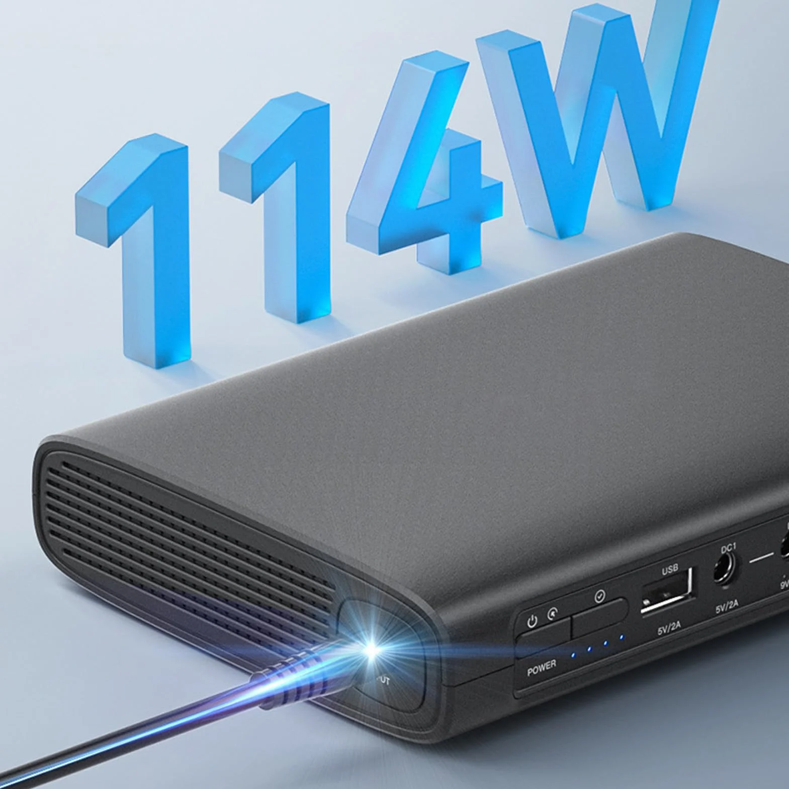 Zasilanie Akumulatorowe Mini UPS 25600 MAh, 5 Gniazdek 94,72 Wh 5 V 9 V 12 V, Zasilacz Awaryjny UPS, Kompaktowy Podstawowy System UPS w Trybie Gotowości dla Kamery Monitoringu z