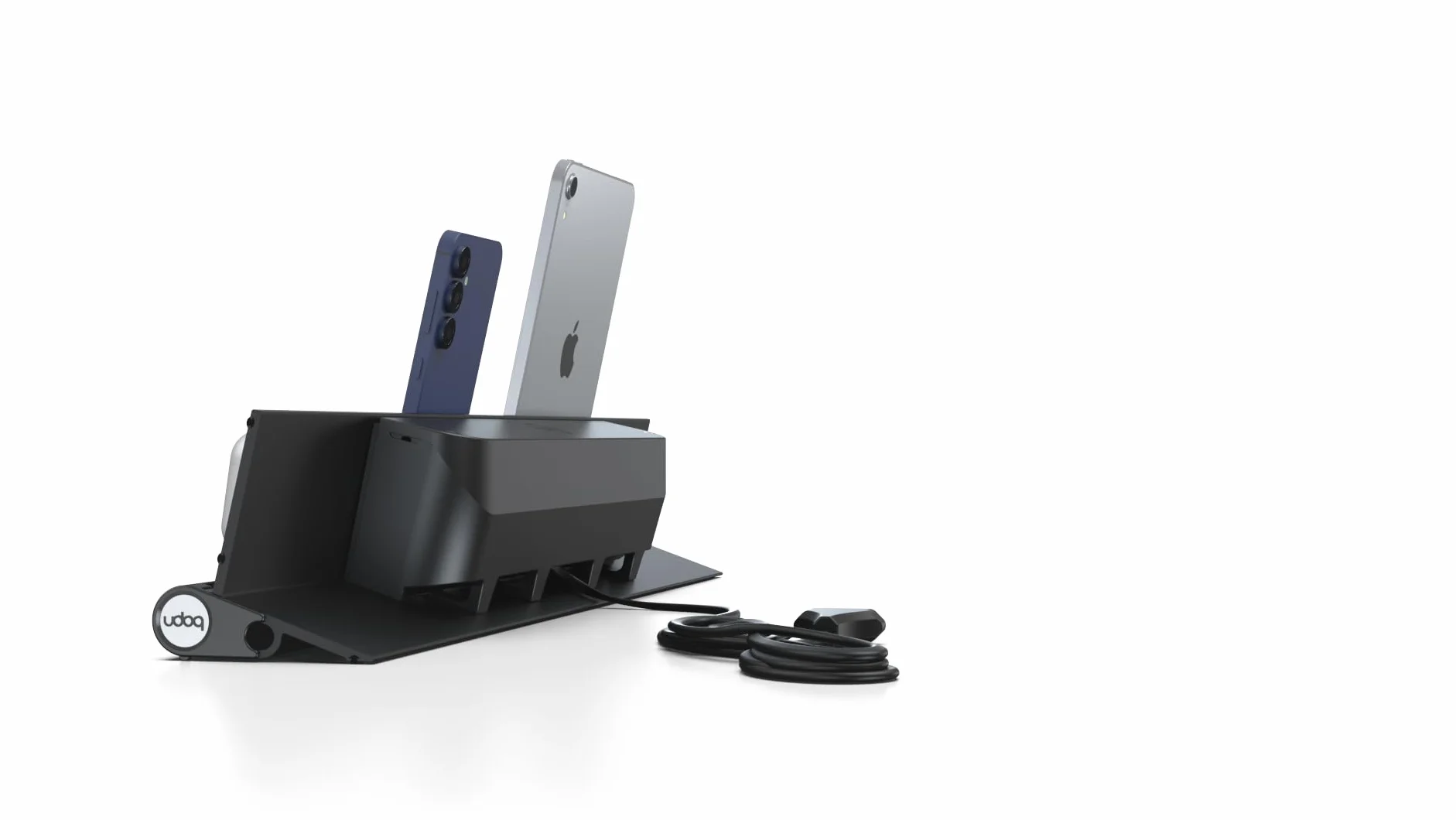 udoq 550 USB-C stacja ładująca do wielu urządzeń, z ładowarką Power Delivery Charger, do smartfonów i tabletów, wysokiej jakości design 4 mm aluminium, złota