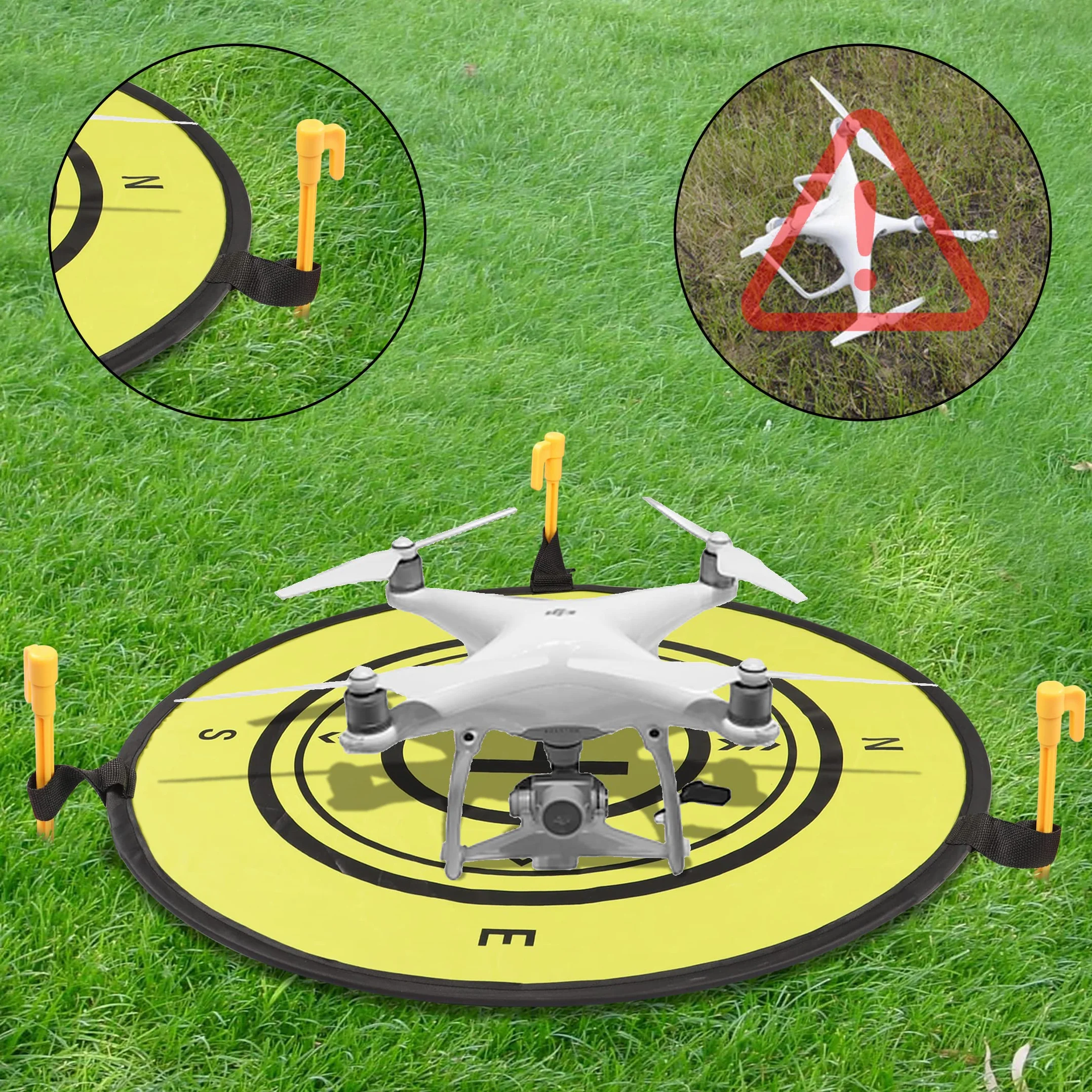 YAODHAOD Dron Landing Pad, 54 cm, uniwersalna, przenośna, jasna, wodoodporna, składana do dronów RC DJI Air 2S/Mavic Mini 2/Mavic Air 2/Mavic 2 Pro/Zoom/FIMI X8SE/DJI FPV Drone