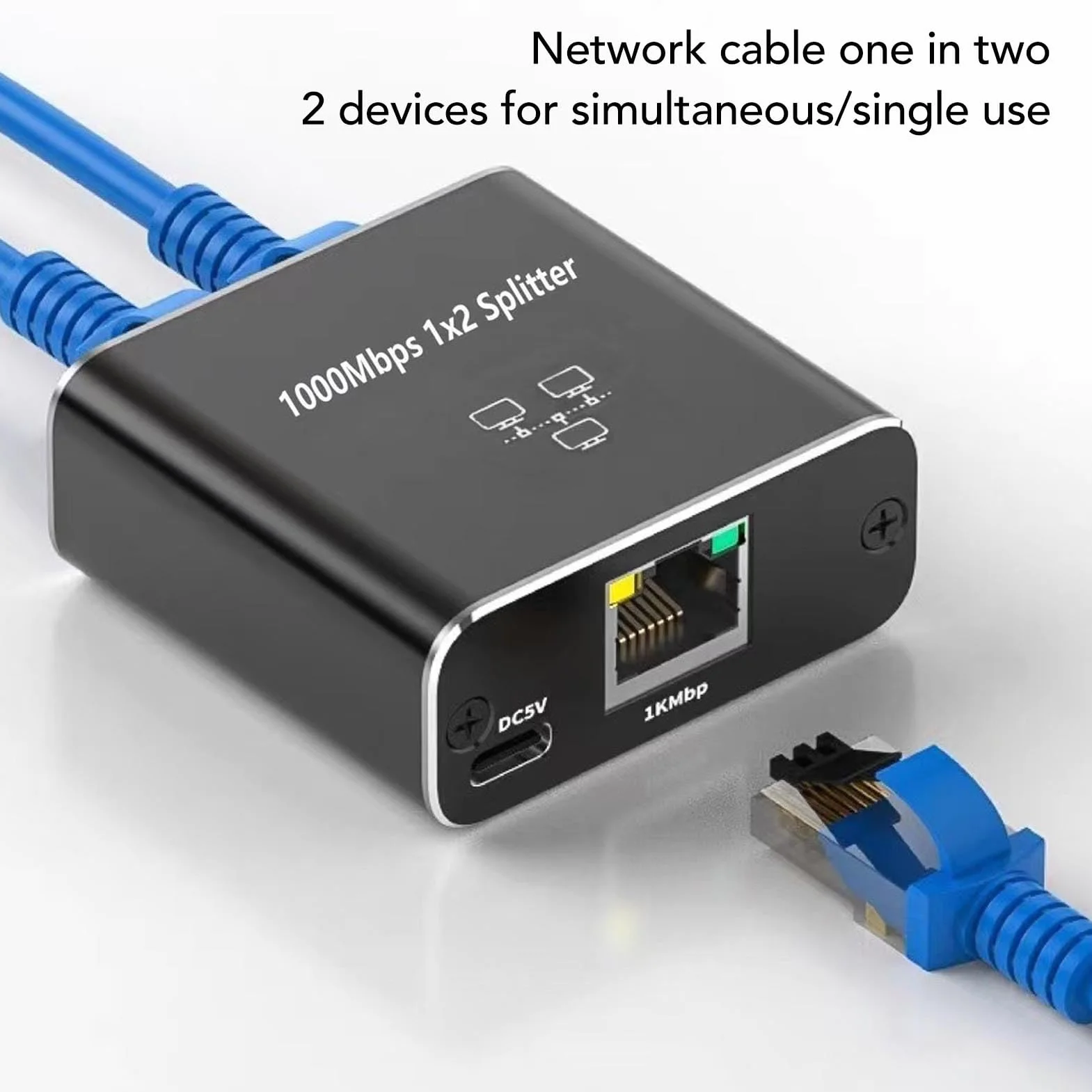 Rozdzielacz Sieciowy RJ45 Gigabit Ethernet 1000 Mb/s 1 do 2 Cat5 Cat6 Cat7