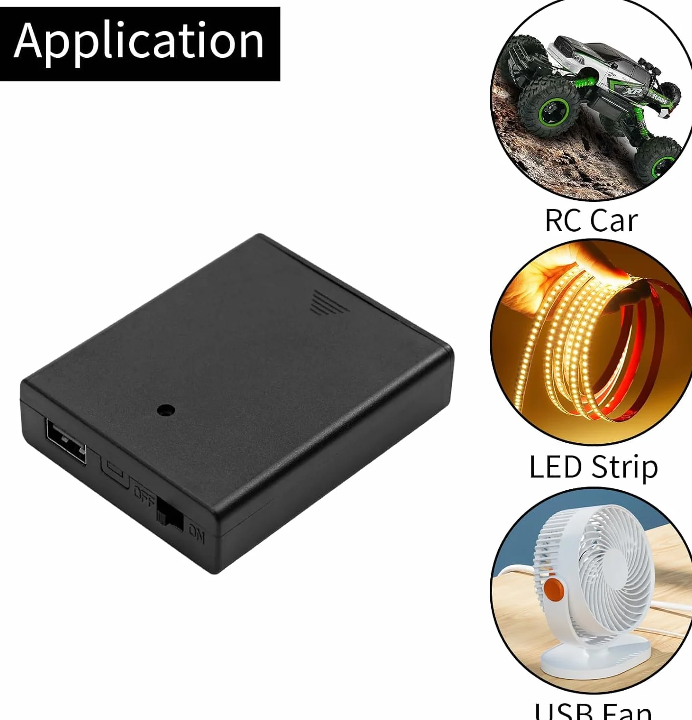 GTIWUNG Zestaw 6 uchwytów na baterie 4 AA z USB, 4 AA 6V uchwyt na baterię obudowa plastikowa bateria schowek gniazdo USB, 4 x 1,5V obudowa ładowarki do baterii AA