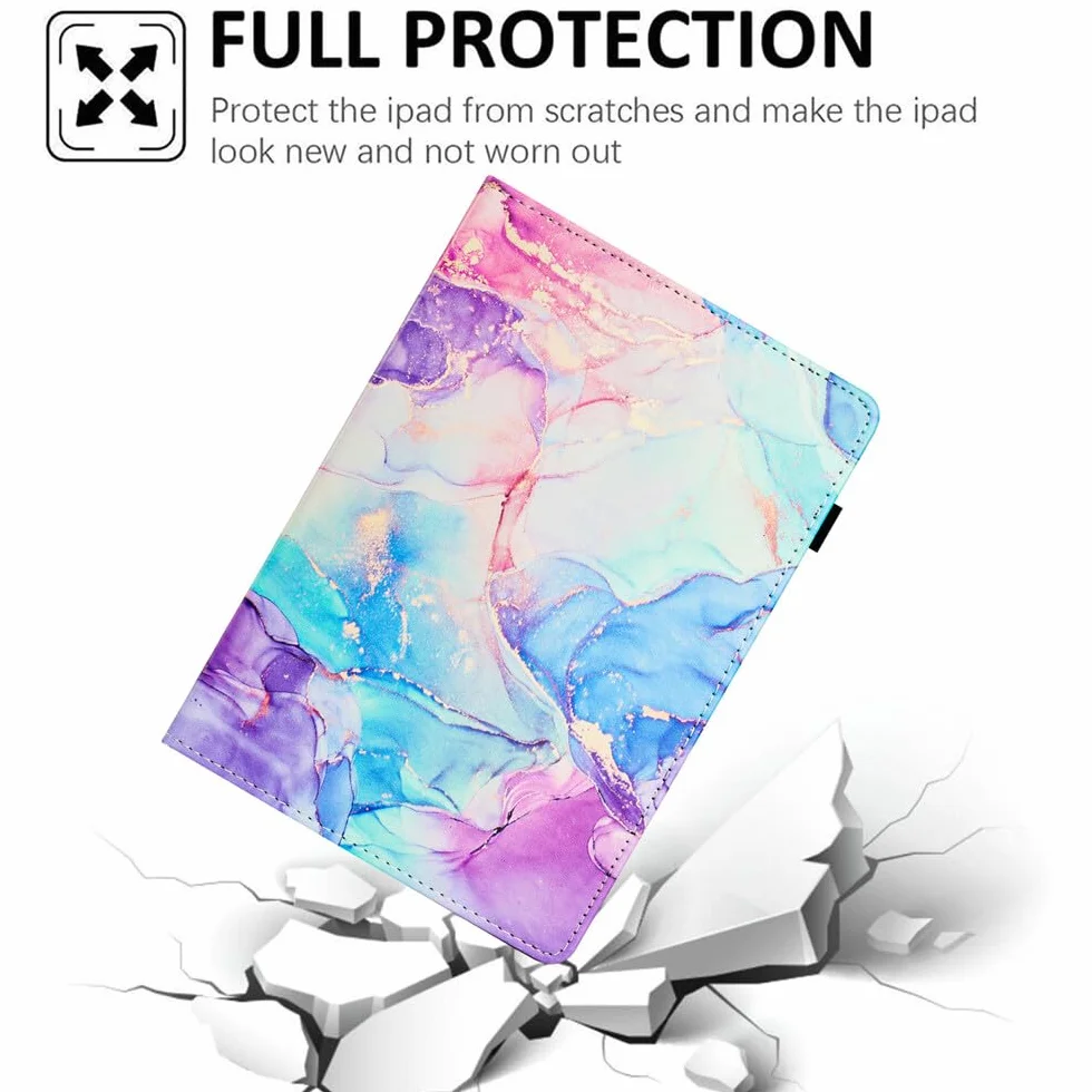 Generic etui kompatybilne z czytnikiem e-booków Kindle Paperwhite 2 (2013) (wzór: marmurowy fioletowy niebieski) skórzany portfel etui z klapką