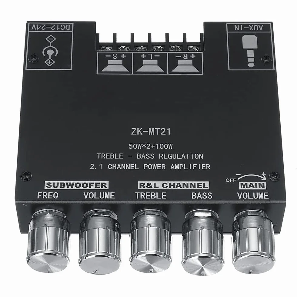 WANGCL ZK-MT21 moduł wzmacniacza audio Bluetooth 2,1 kanałowy cyfrowy