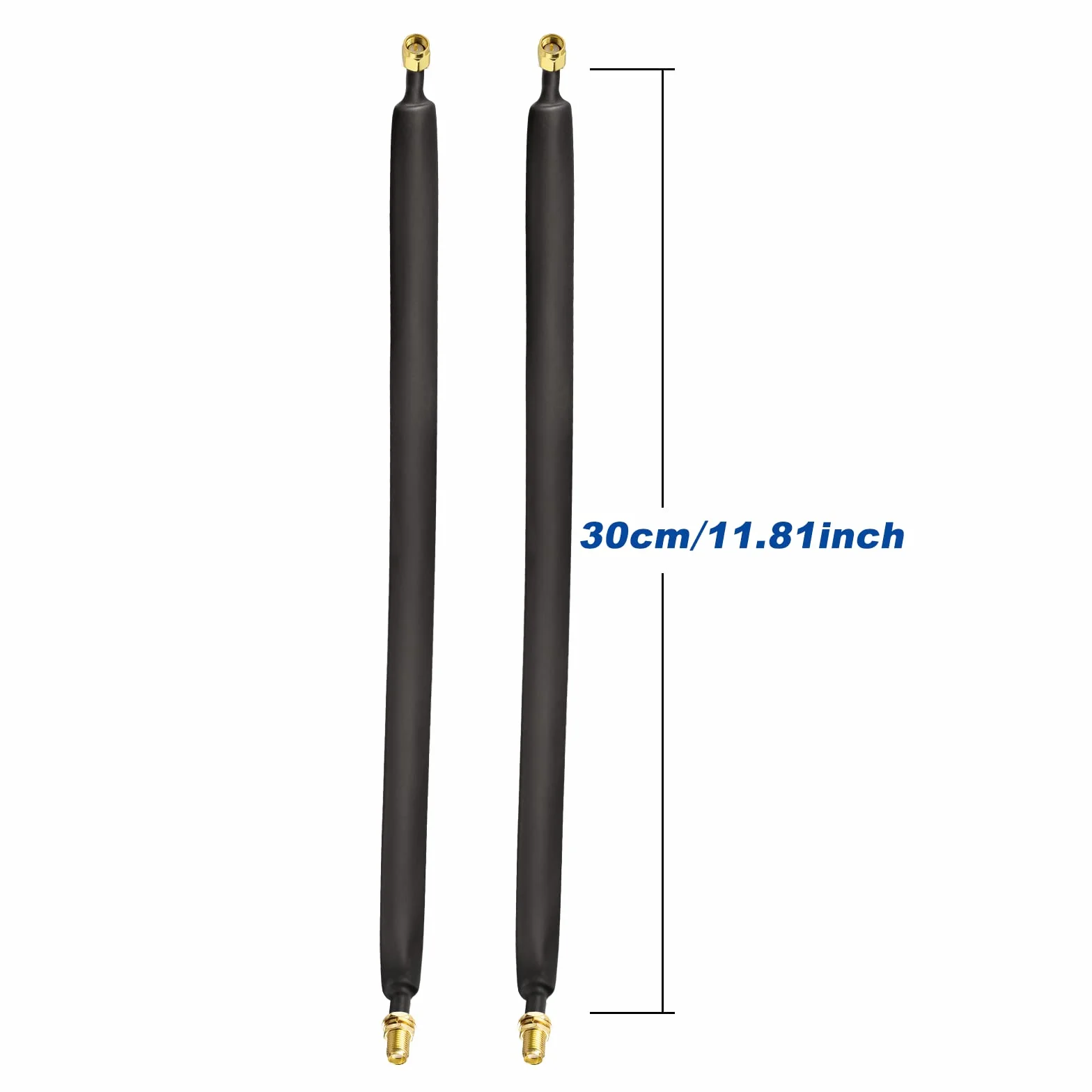 Bingfu SMA Kabel Koncentryczny do Okna 30 cm Męski na Żeński LoRa Płaski Kabel Tuleja Okienna Podajnik do Anteny 4G LTE, Antena Helowa, Górnicza, 2 szt