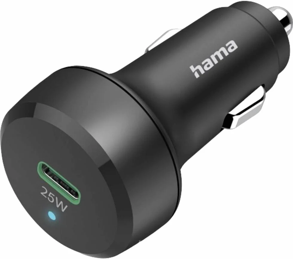 Hama ładowarka samochodowa USB C 25W Quick Charge 3.0 Power Delivery czarna