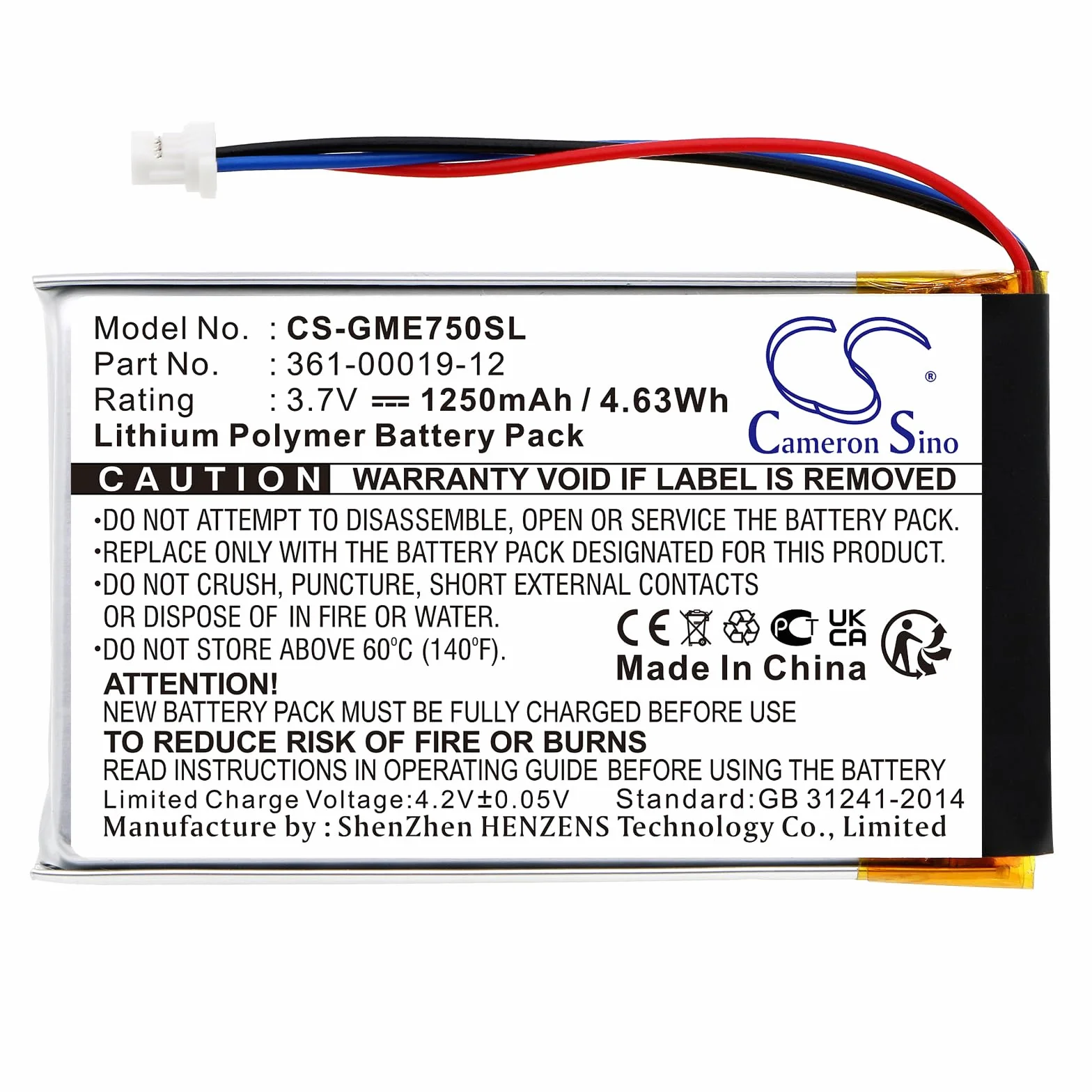 Bateria kompatybilna z Garmin Edge 705, 1250mAh, 3,7V, Li-Po, czarna