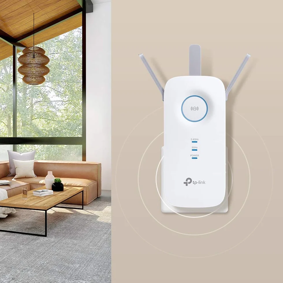 TP-Link Siatka WiFi Repeater (RE550), AC1900 wzmacniacz WiFi & Tp-Link Archer T3U Plus Adapter Usb Wlan, Czarny, 1300Mbps