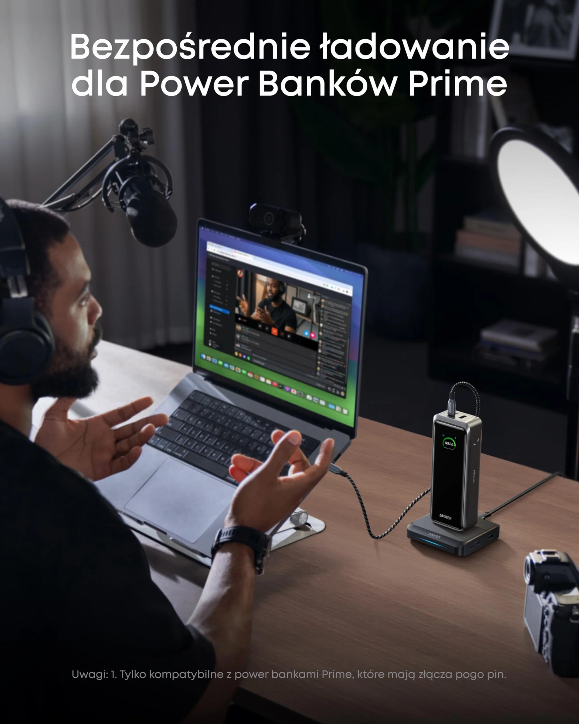 Anker stacja ładująca Prime, 150 W, 4 urządzenia, Pogo Pin | 150 W, ładowanie 4 urządzeń, kompatybilna z urządzeniami MacBook, iPhone, Samsung