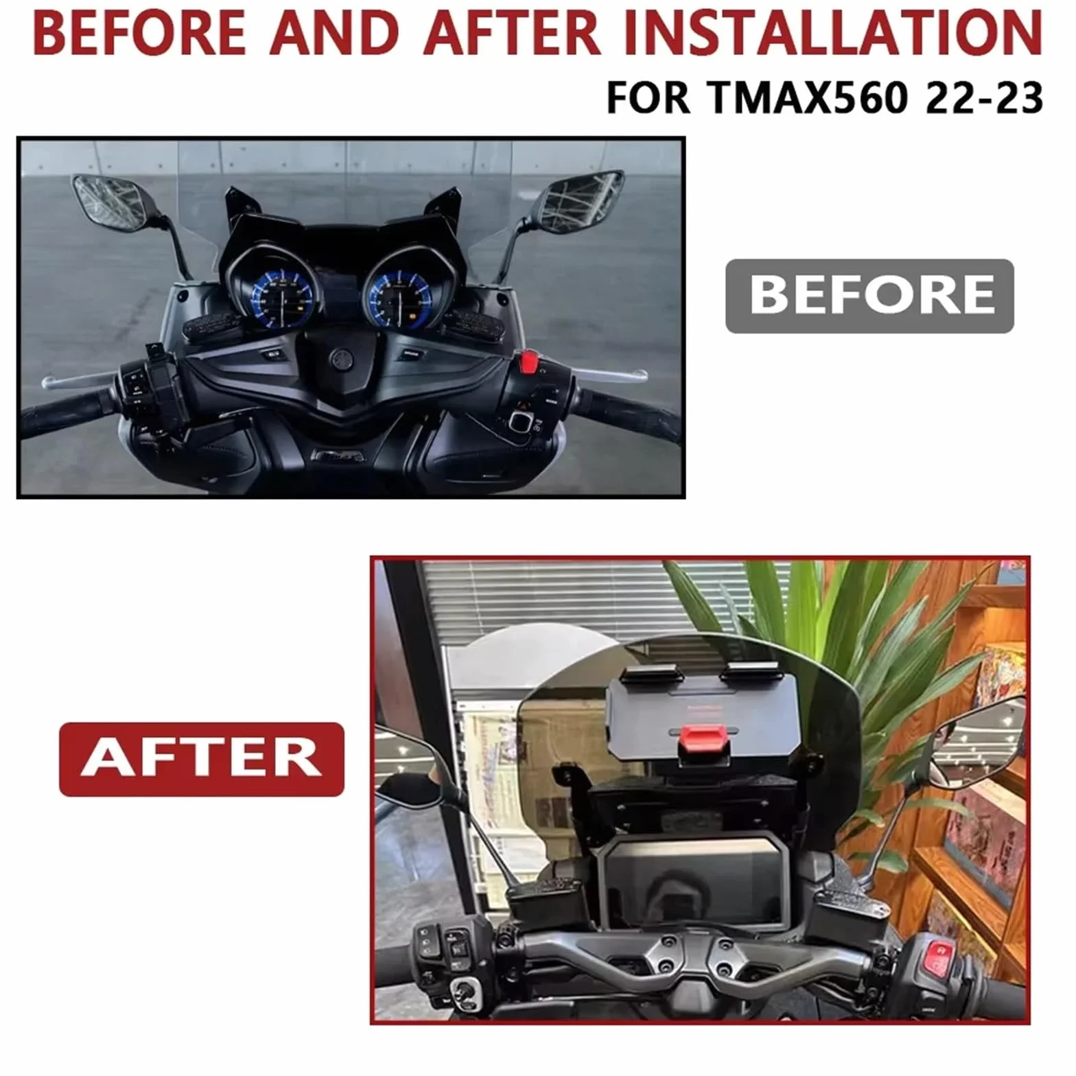 Motocyklowy uchwyt nawigacyjny GPS Akcesoria motocyklowe Uchwyt montażowy nawigacji GPS Adapter do TMAX T-MAX 560 Tmax560 2022 2023