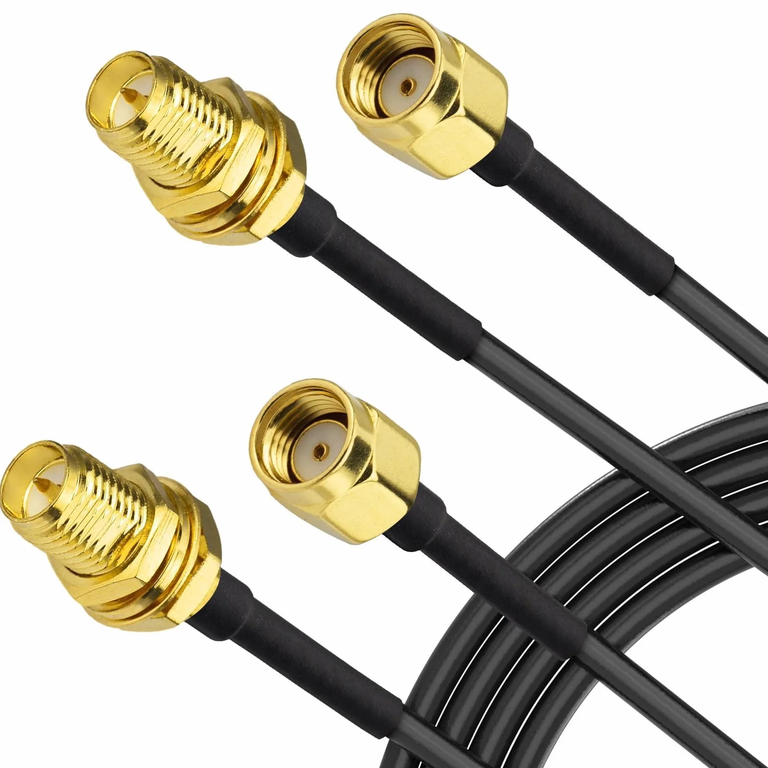 Superbat przedłużacz kabla anteny RPSMA WLAN 3m (2 sztuki): kabel RG174 koaxialny z gniazdem RP-SMA na wtyczkę do karty sieciowej Mini PCI Express PCIE, adaptera USB WiFi, routera WiFi, kamery IP